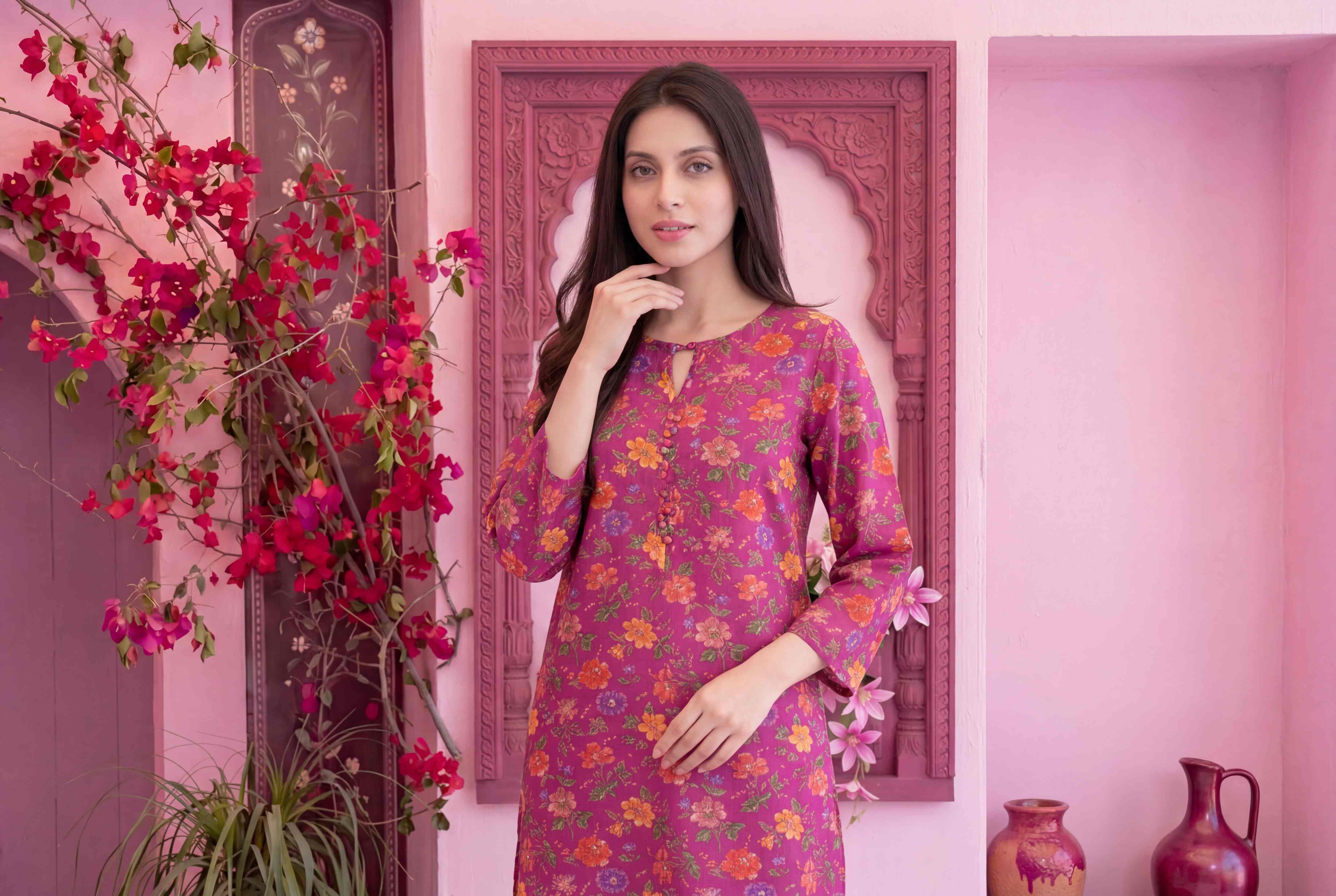 Elif 2pcs Stitched Printed Swiss lawn [D-3488] - Image 3