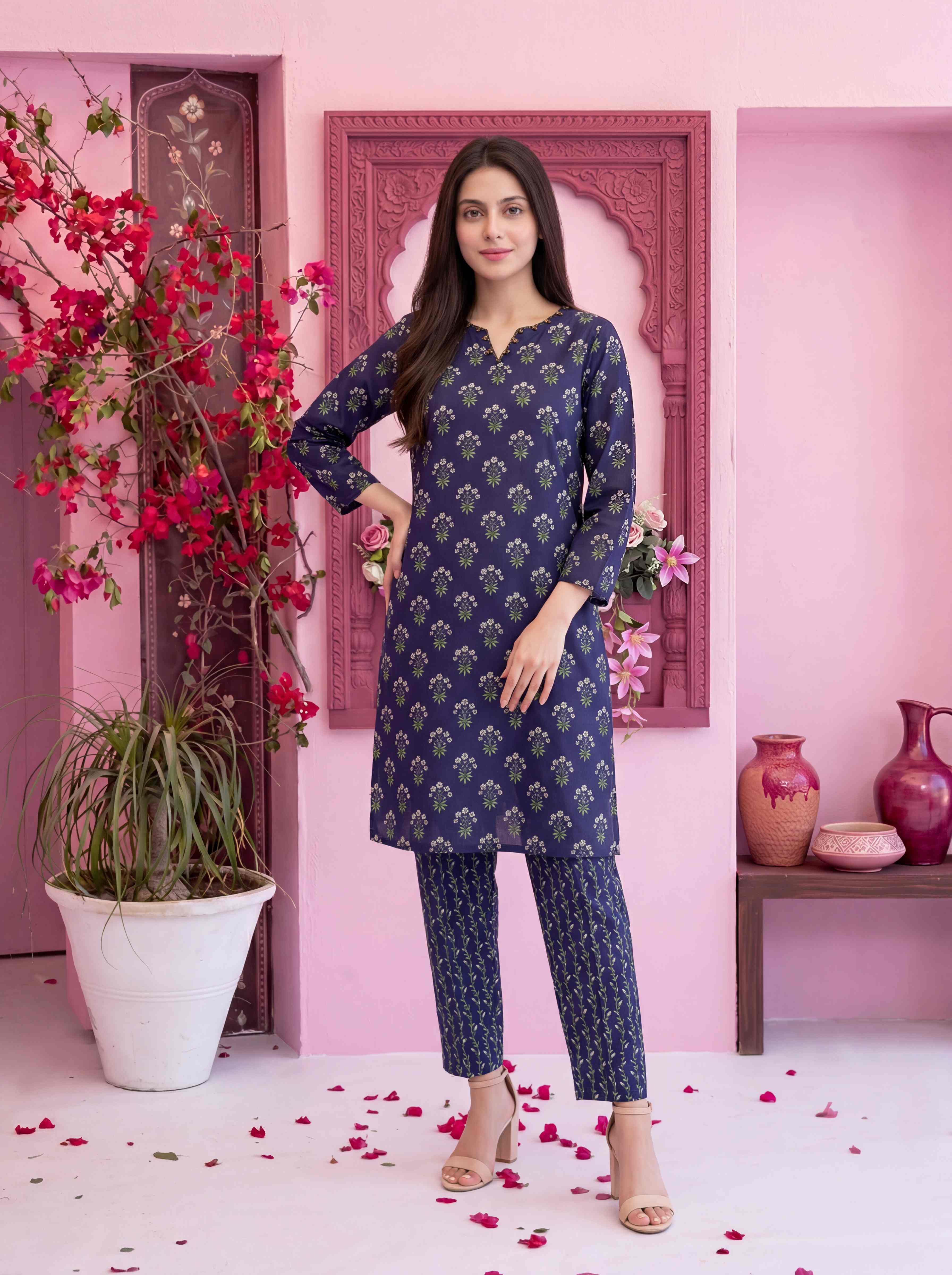 Elif 2pcs Stitched Printed Swiss lawn [D-3491]