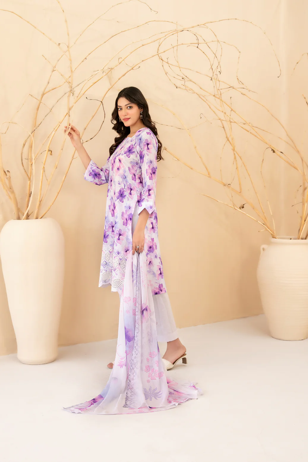 Eshanah 3pcs Un-Stitched Emb Printed Lawn [D-3491] - Image 2