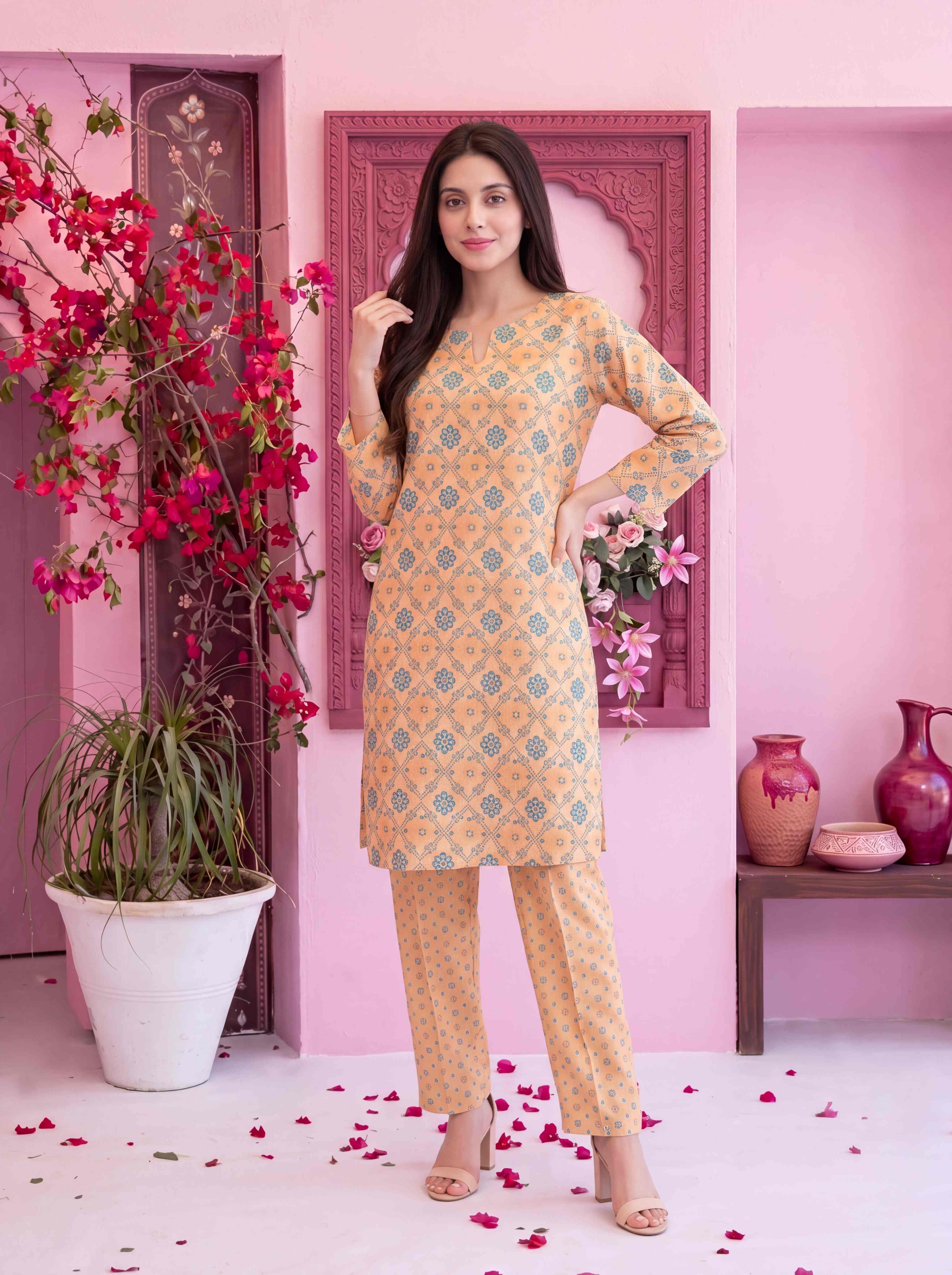 Elif 2pcs Stitched Printed Swiss lawn [D-3494]