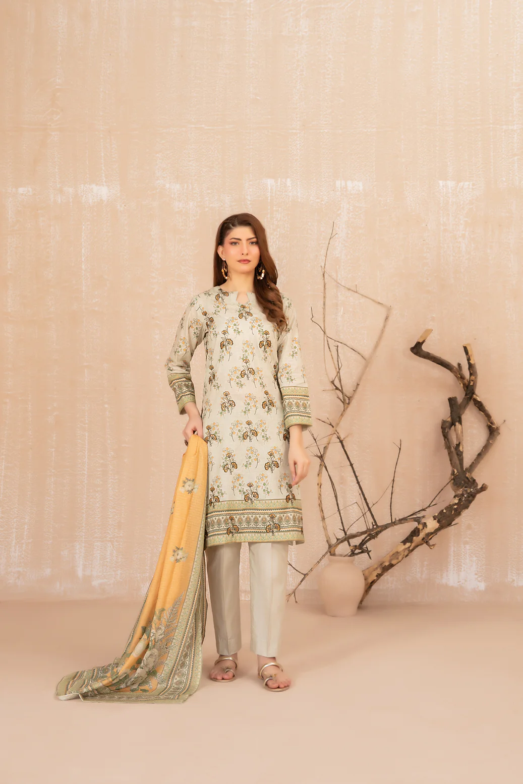 Auri 3pcs Un-Stitched Emb Printed Lawn [D-3507]