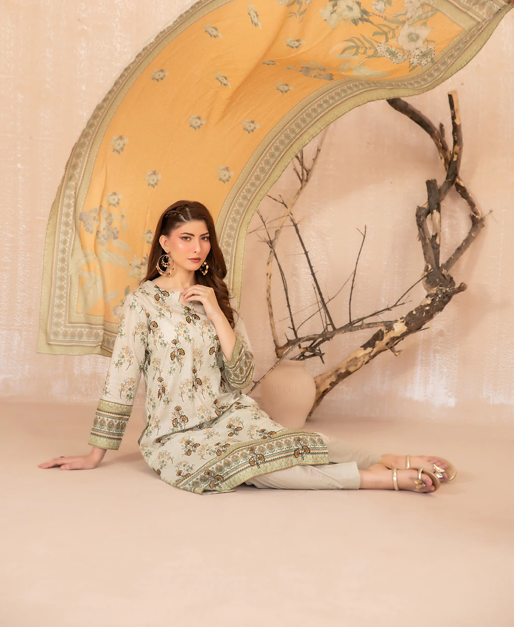 Auri 3pcs Un-Stitched Emb Printed Lawn [D-3507] - Image 3