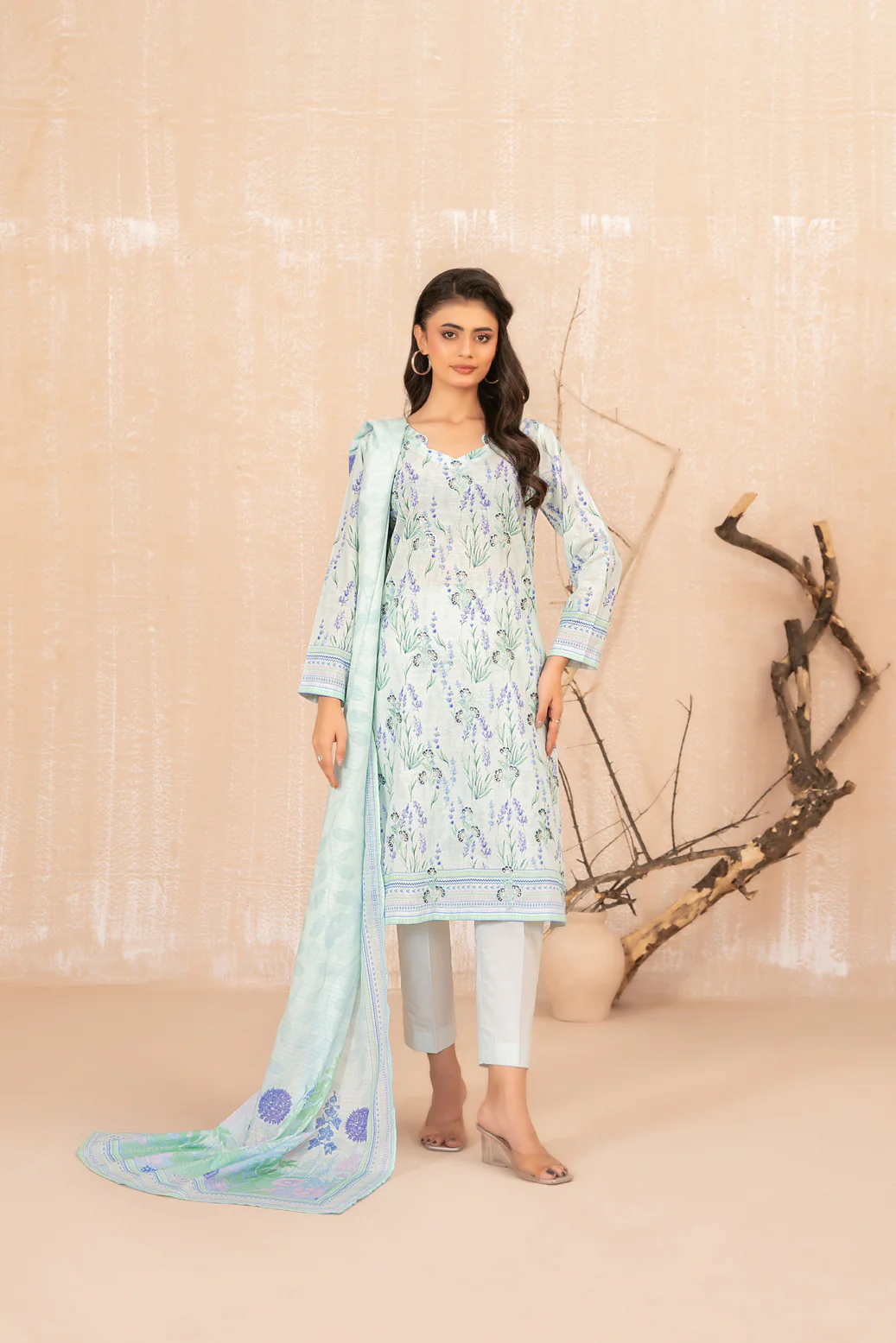 Auri 3pcs Un-Stitched Emb Printed Lawn [D-3510]