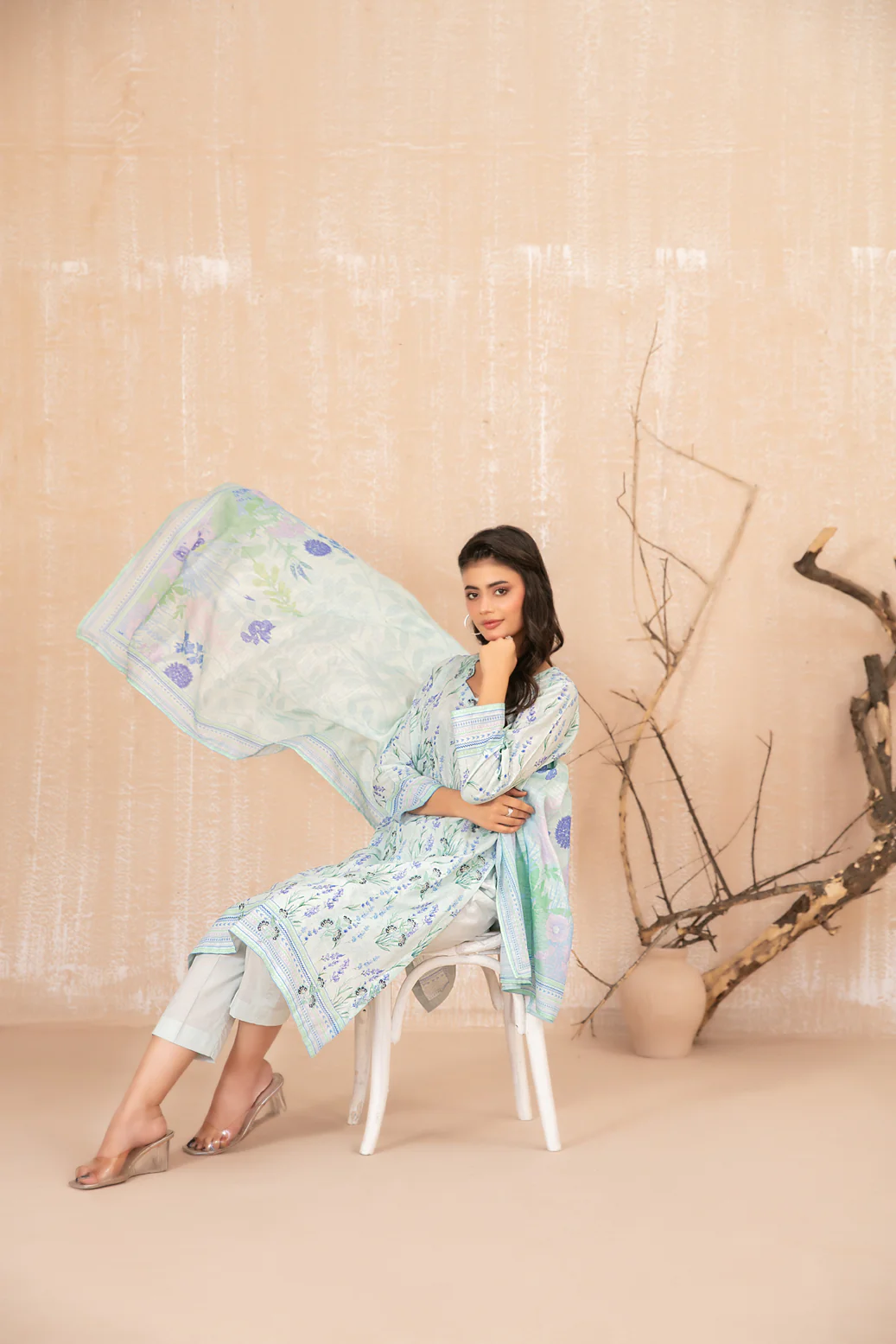 Auri 3pcs Un-Stitched Emb Printed Lawn [D-3510] - Image 3