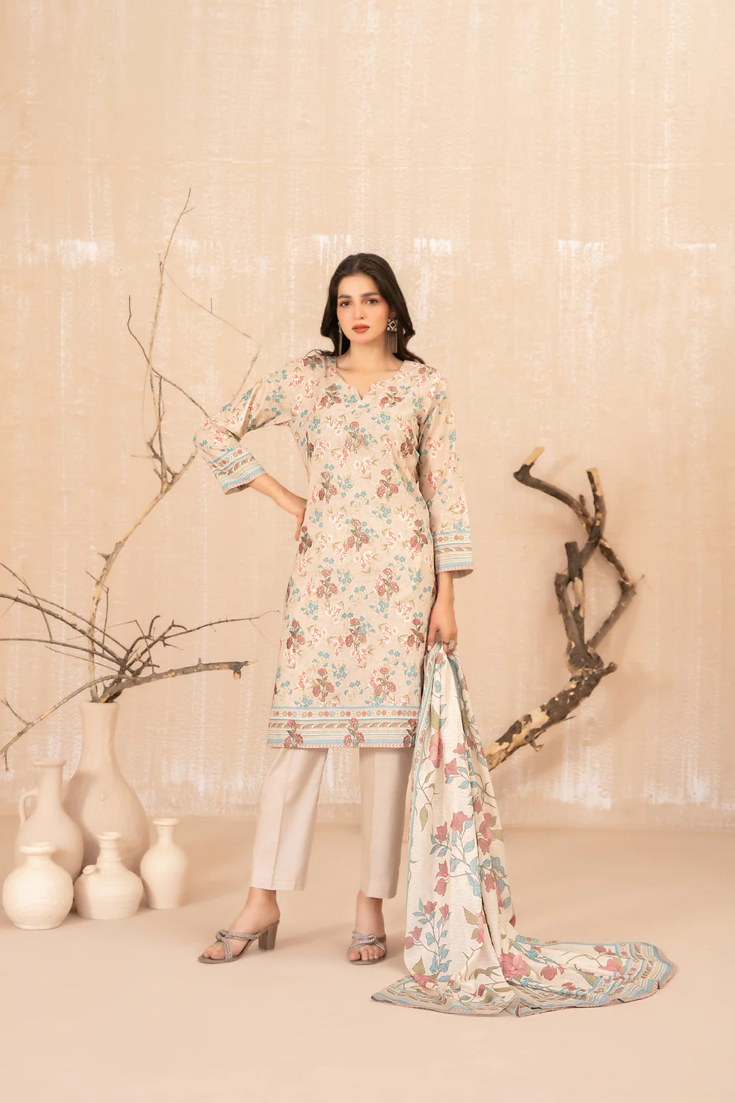 Auri 3pcs Un-Stitched Emb Printed Lawn [D-3511]