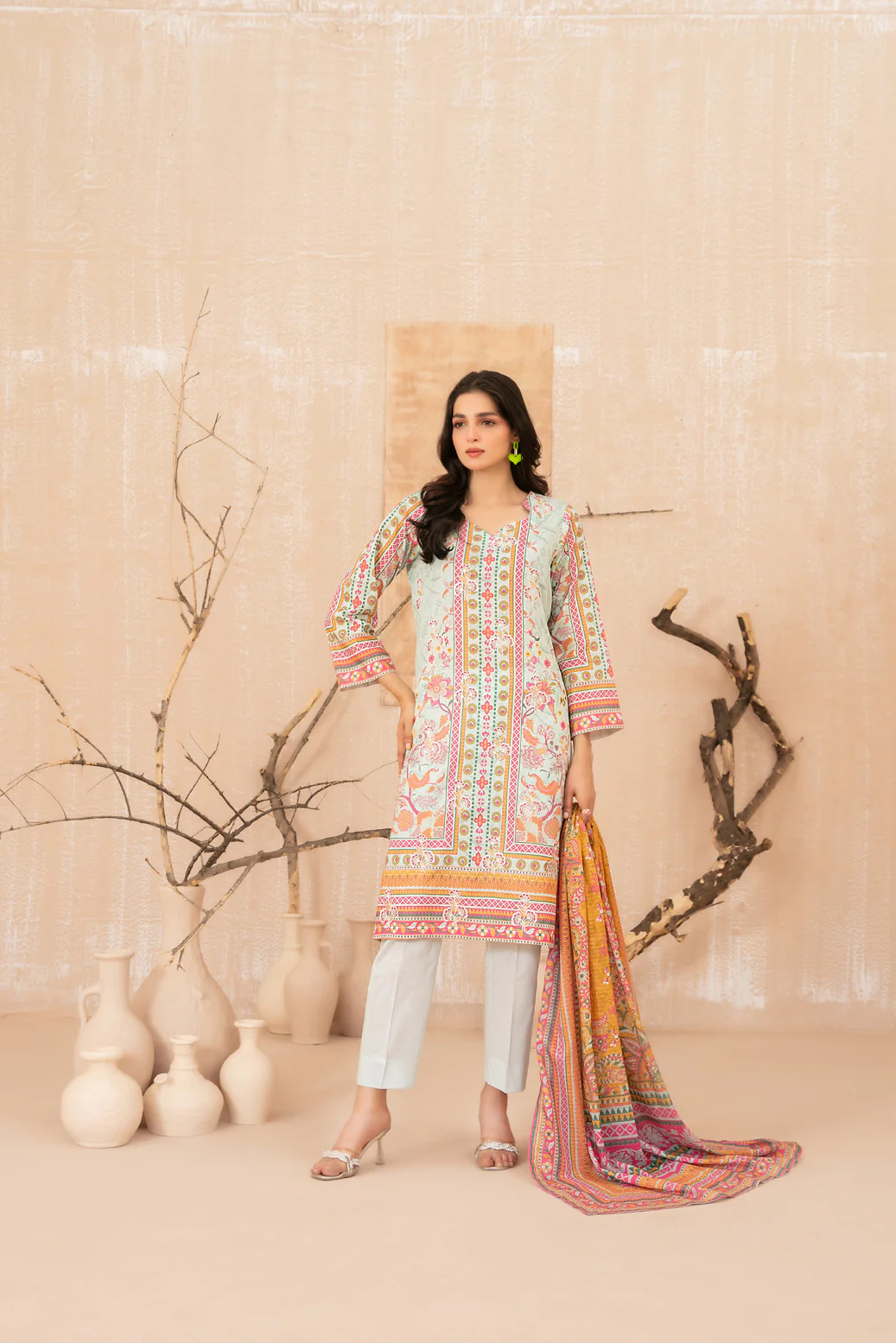 Auri 3pcs Un-Stitched Emb Printed Lawn [D-3514]