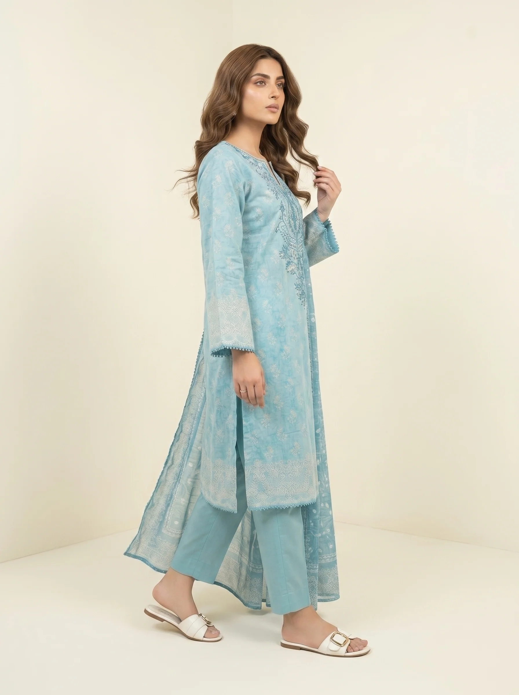 Elin 3pcs Stitched Emb Printed Lawn [D-3515] - Image 2