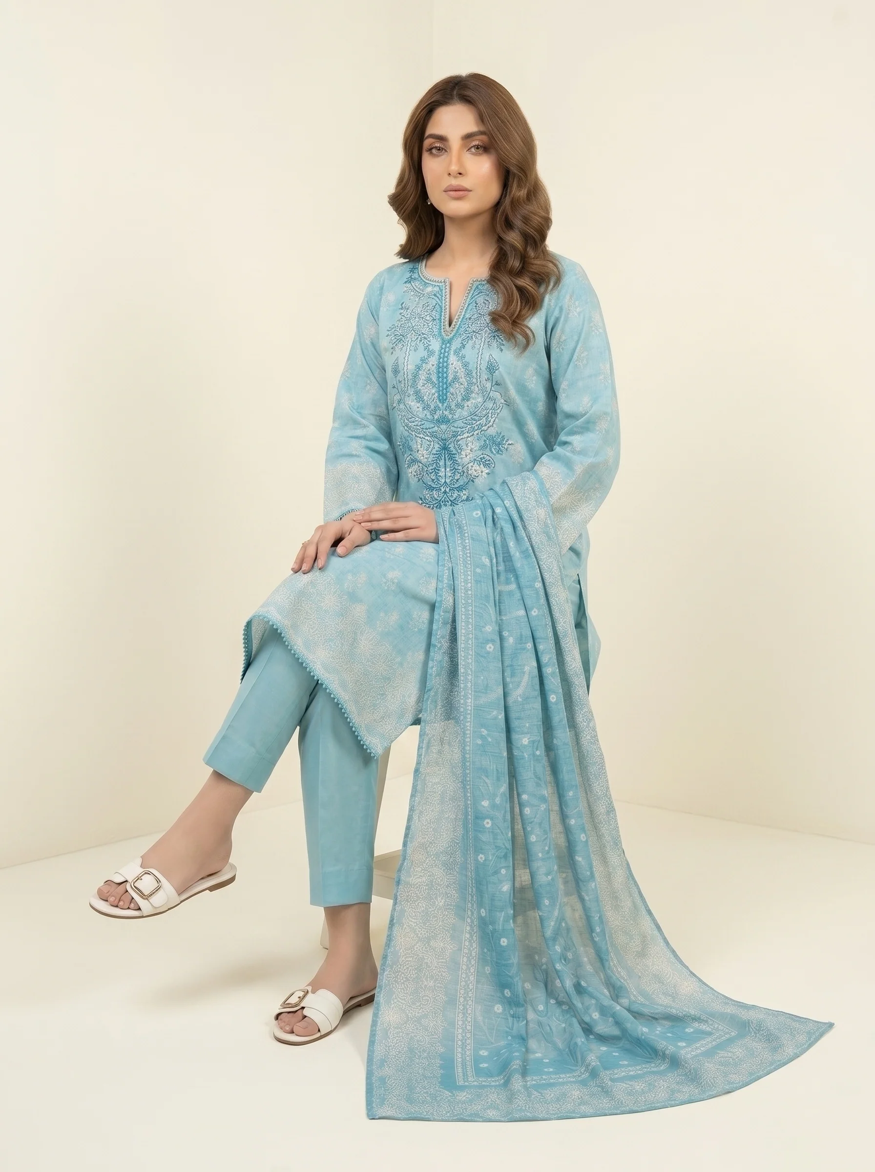 Elin 3pcs Stitched Emb Printed Lawn [D-3515] - Image 3