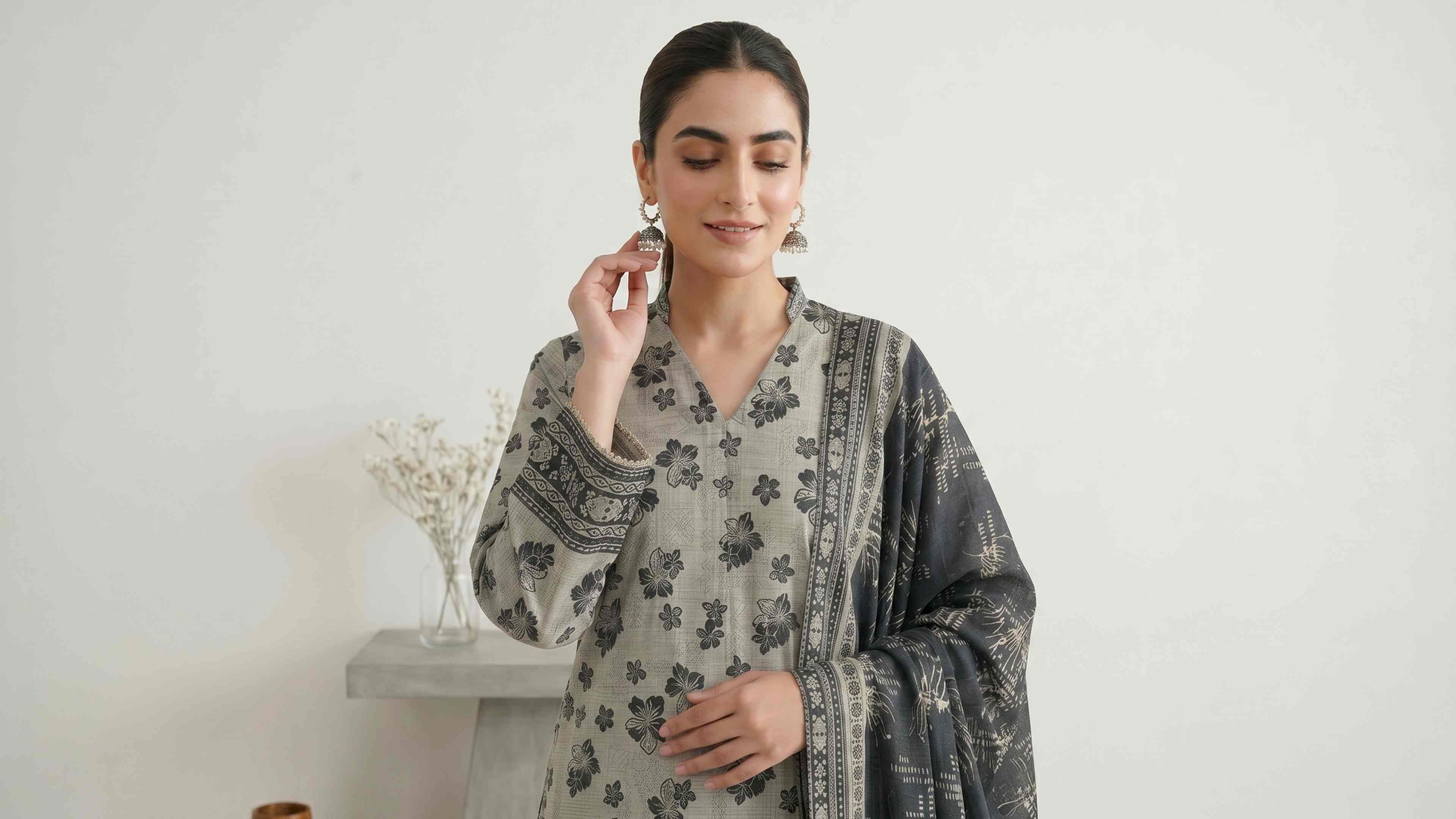 Evana 3pcs Stitched Printed Lawn [D-3689] - Image 3