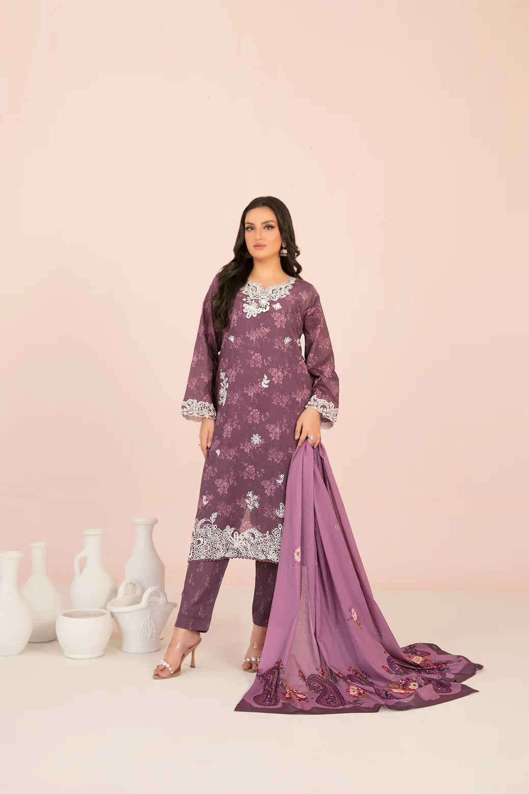 Kisra 3pcs Stitched Emb Printed Lawn [D-3710]