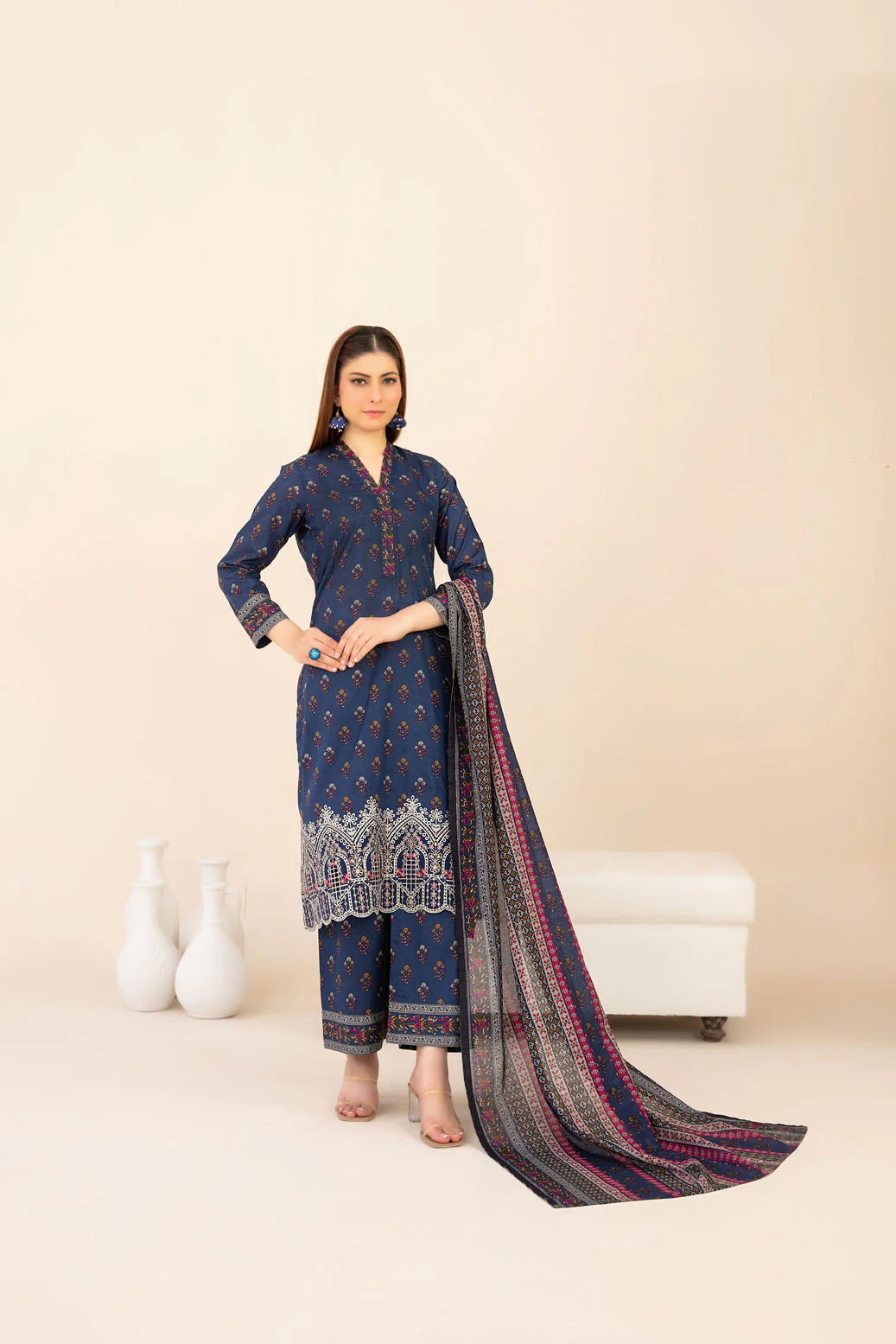 Ailani 3pcs Un-Stitched Emb Printed Lawn [D-3715]