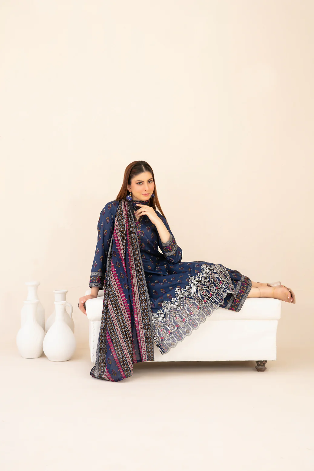 Ailani 3pcs Un-Stitched Emb Printed Lawn [D-3715] - Image 3