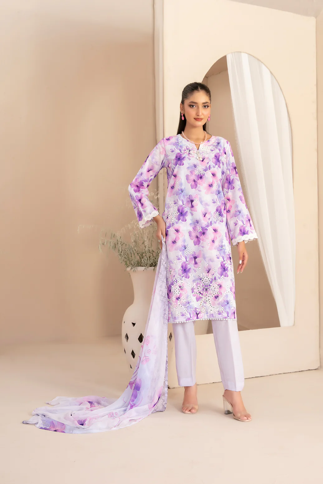 Sheen Vol-1 Stitched Emb Printed Lawn [D-3786]