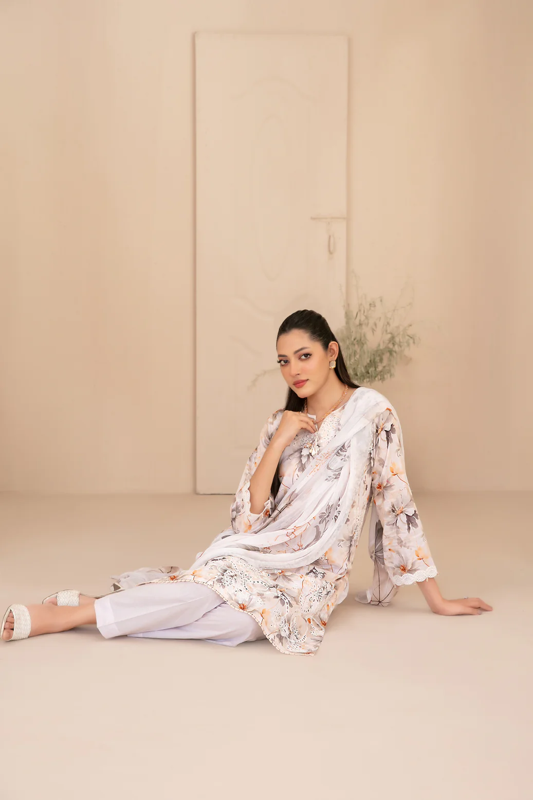 Sheen Vol-1 Stitched Emb Printed Lawn [D-3787] - Image 3