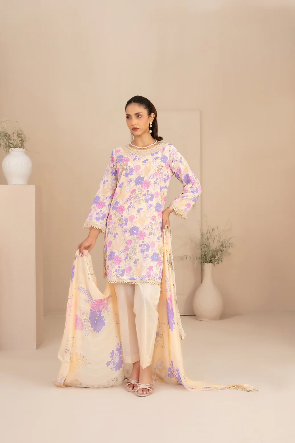 Sheen Vol-1 Stitched Emb Printed Lawn [D-3789]