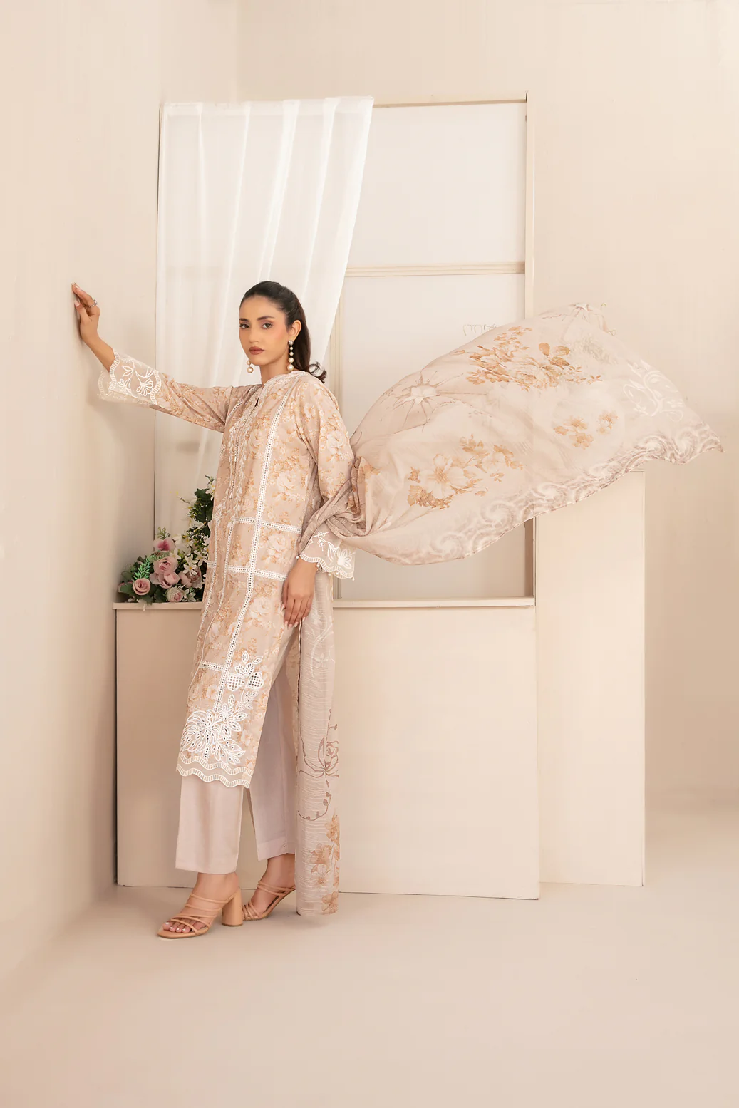 Sheen Vol-2 Stitched Emb Printed Lawn [D-3791] - Image 2