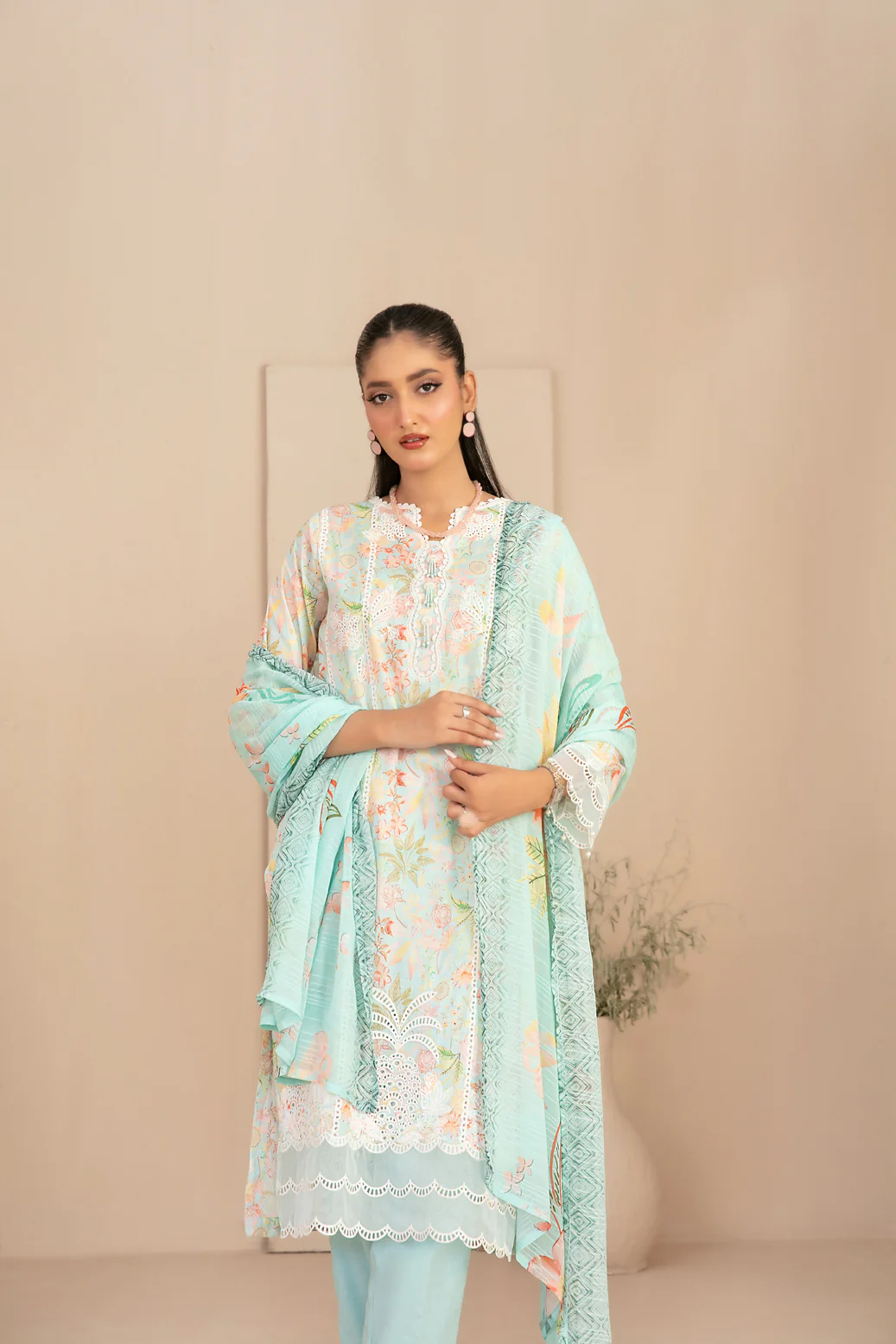 Sheen Vol-1 Stitched Emb Printed Lawn [D-3794] - Image 3