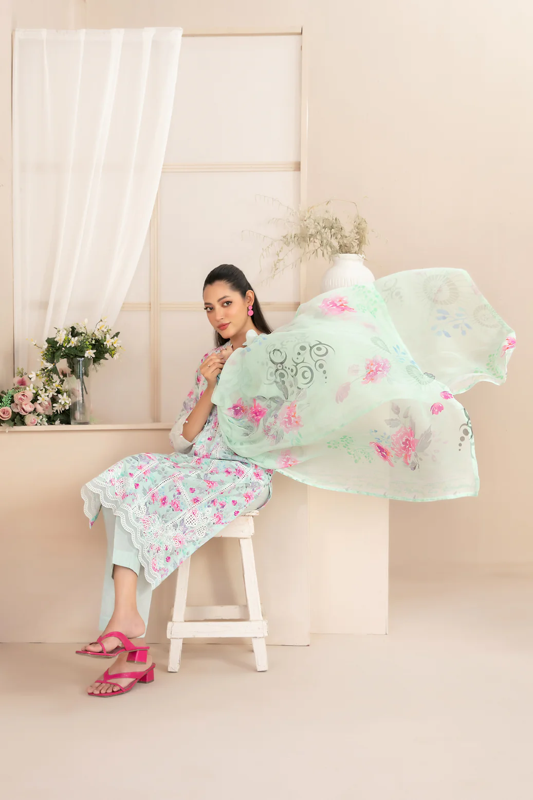 Sheen Vol-2 Stitched Emb Printed Lawn [D-3796] - Image 3