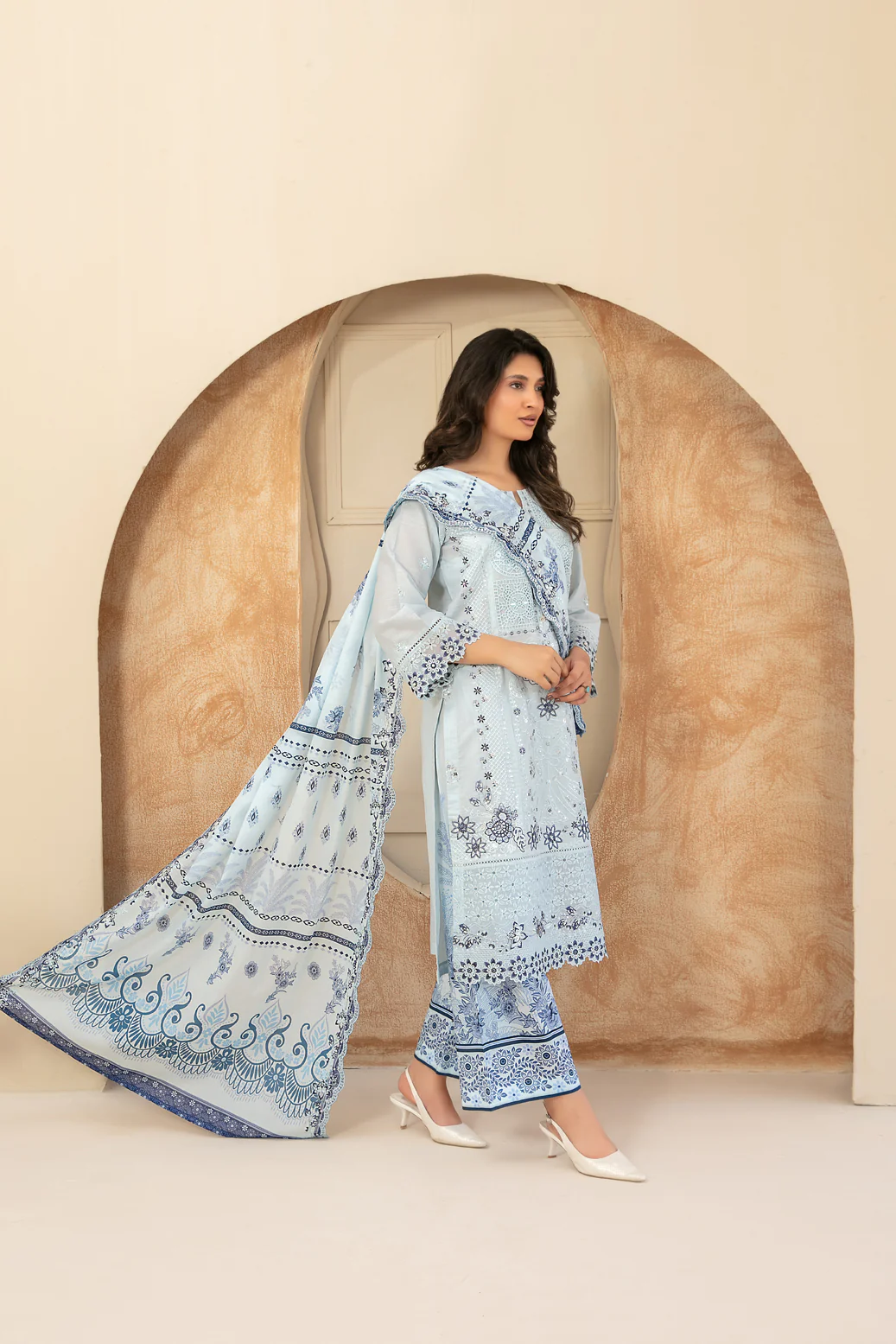 Mahabbah Vol-2 Stitched Emb Lawn [D-3798] - Image 2