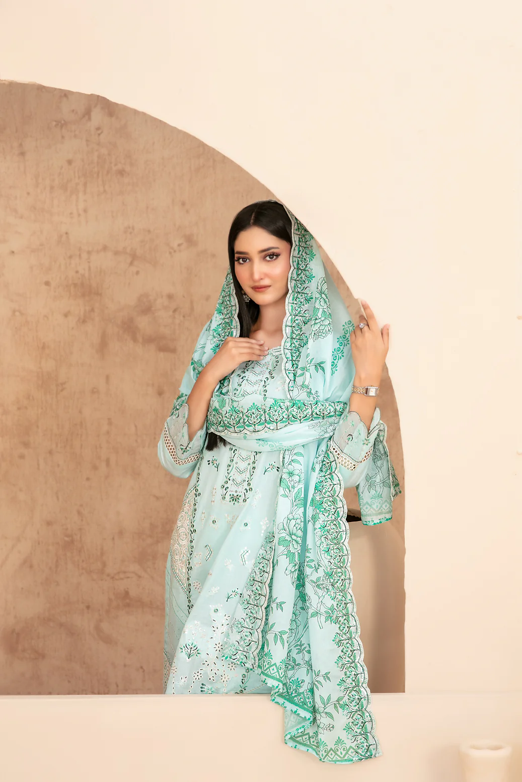 Mahabbah Vol-2 Stitched Emb Lawn [D-3802] - Image 3