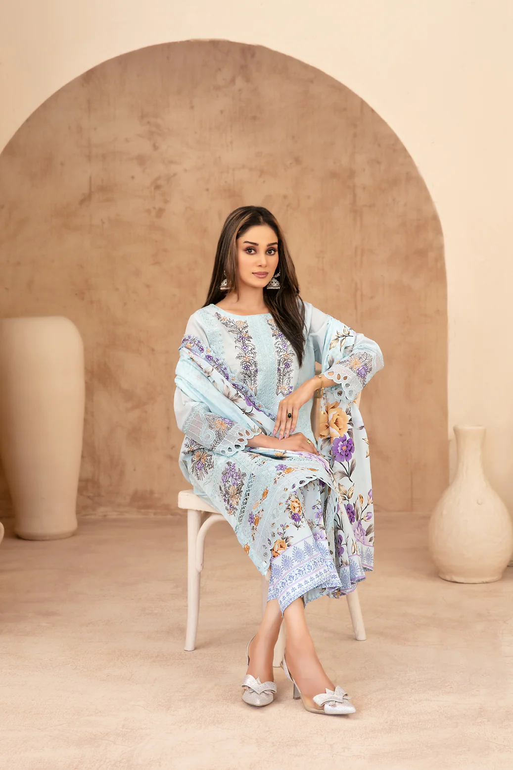 Mahabbah Vol-1 Stitched Emb Lawn [D-3804] - Image 3