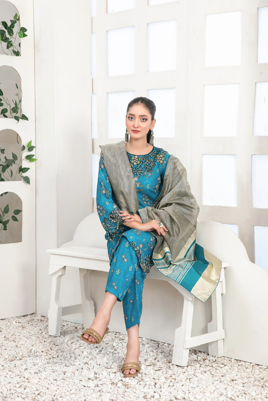 Analina 3pcs Stitched Emb Printed Lawn [D-3846] - Image 3