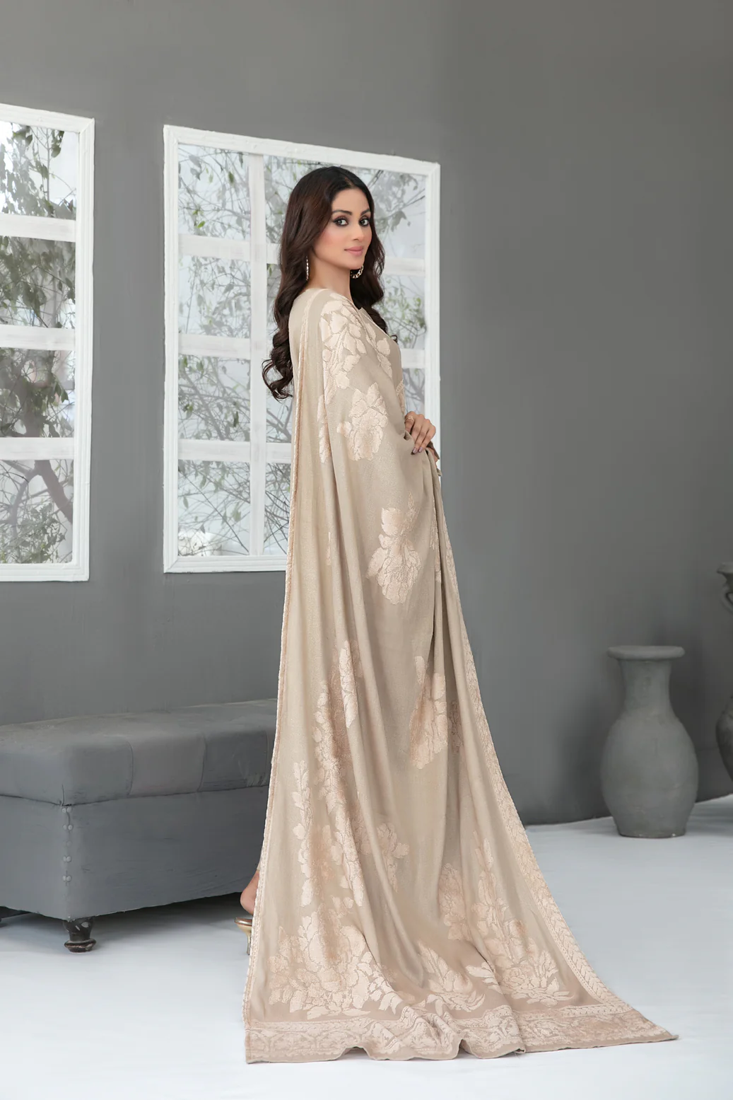 Eladari 3pcs Stitched Exclusive Solid Leather Peach [D-3858] - Image 2