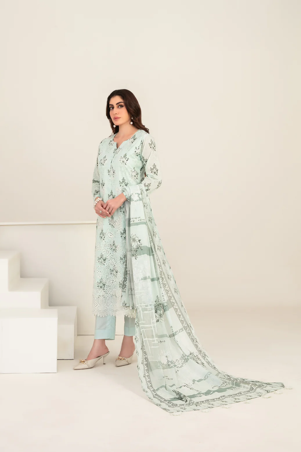 Meem 3pcs Un-Stitched Emb Printed Lawn [D-3862] - Image 2