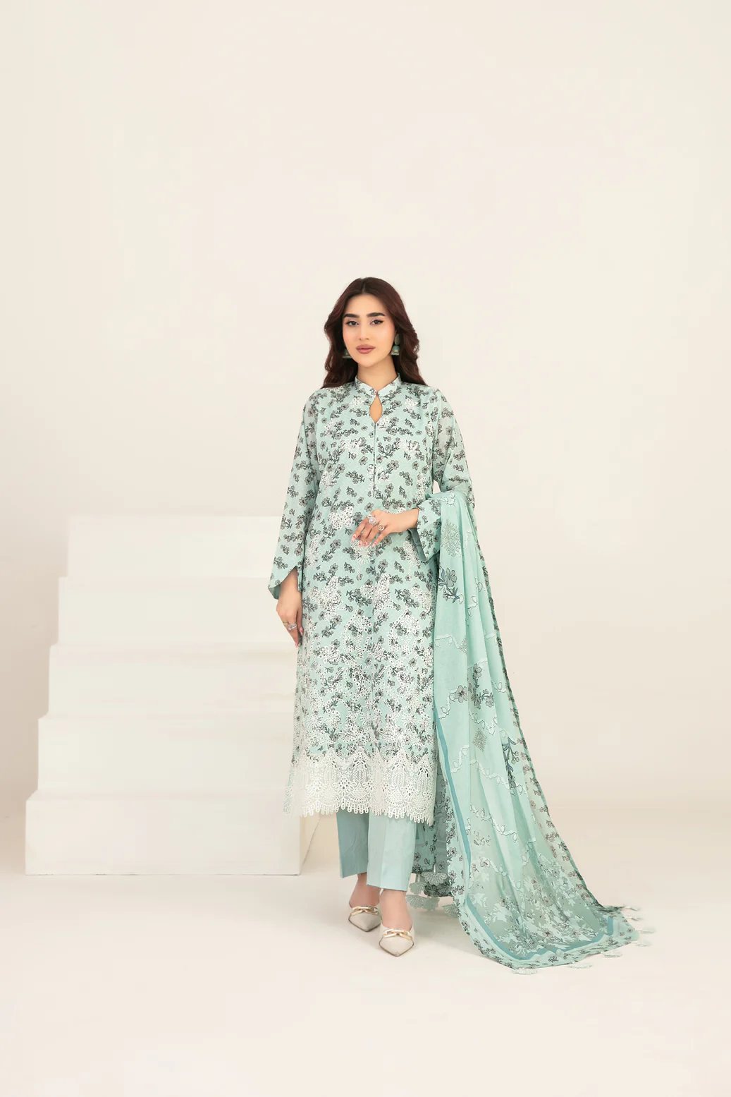 Meem 3pcs Un-Stitched Emb Printed Lawn [D-3865]