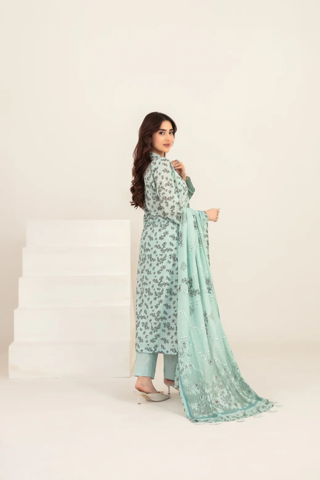 Meem 3pcs Un-Stitched Emb Printed Lawn [D-3865] - Image 2