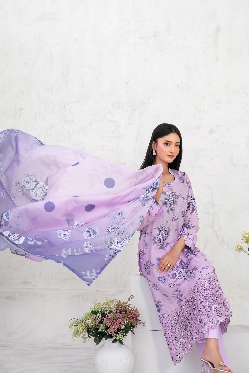 Ramla 3pcs Un-Stitched Emb Printed Lawn [D-3922] - Image 3