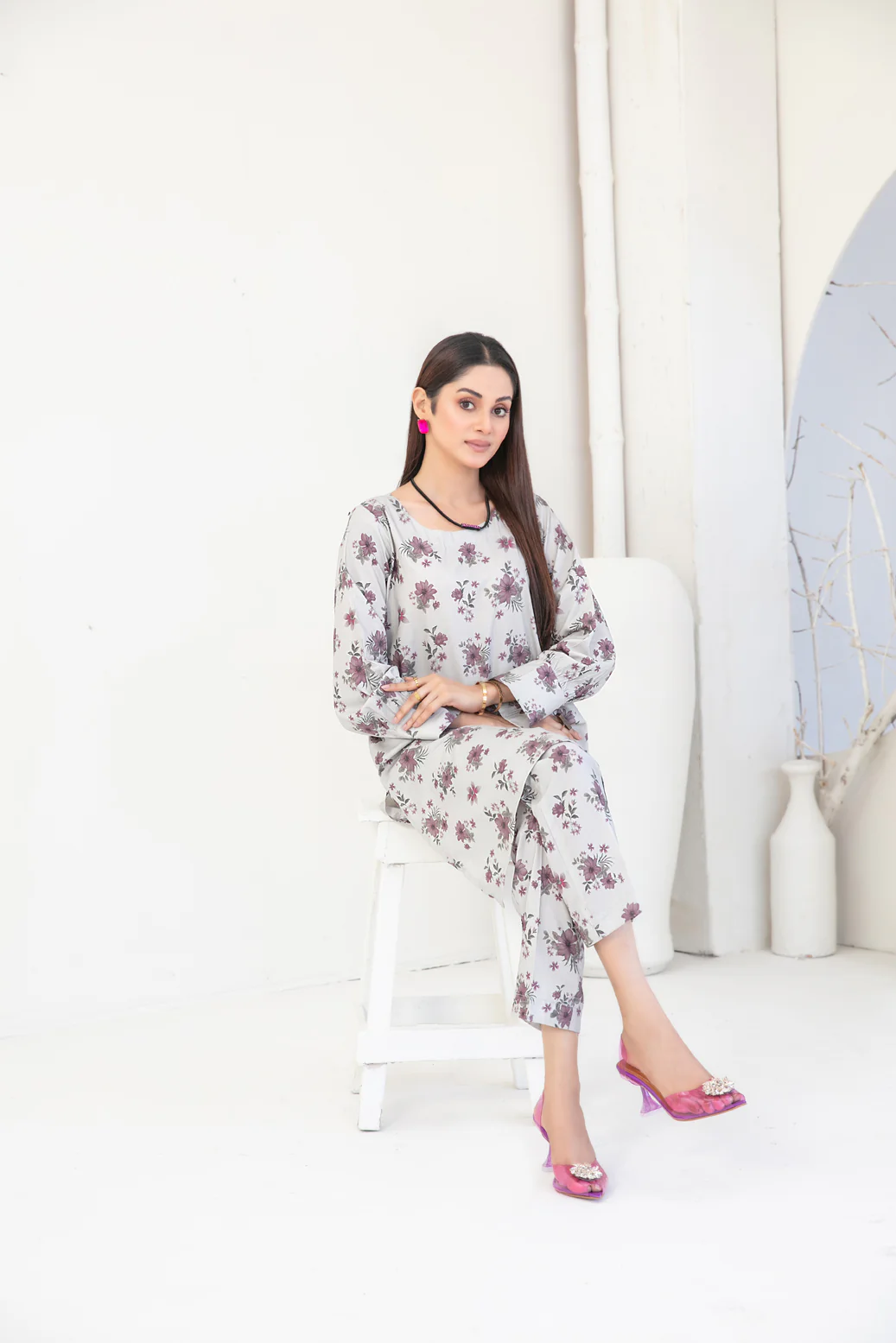 Faranak 2Pcs Stitched Printed Staple [D-3938] - Image 3