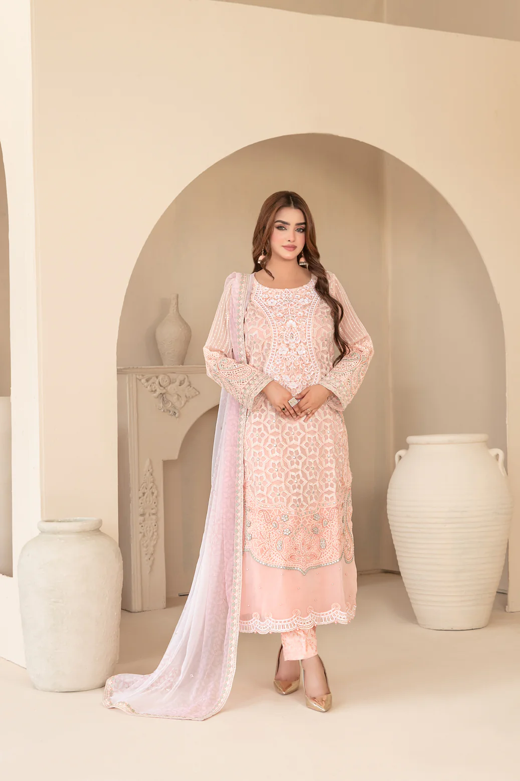 Noelani 3Pcs Semi-Stitched Fancy Chiffon [D-3945]