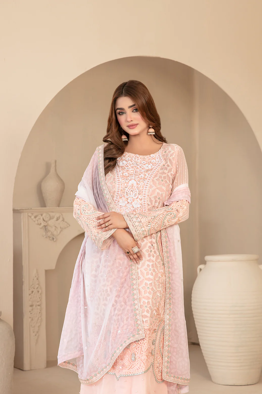 Noelani 3Pcs Semi-Stitched Fancy Chiffon [D-3945] - Image 3