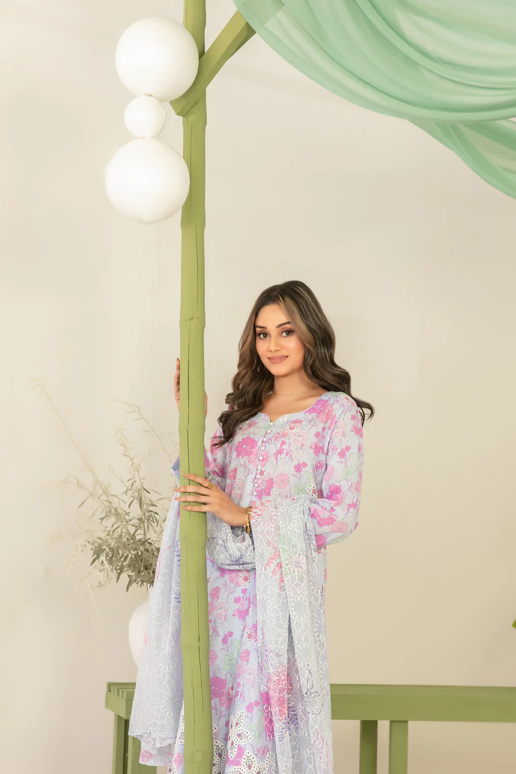 Sionya 3pcs Un-Stitched Emb Printed Lawn [D-4077] - Image 3