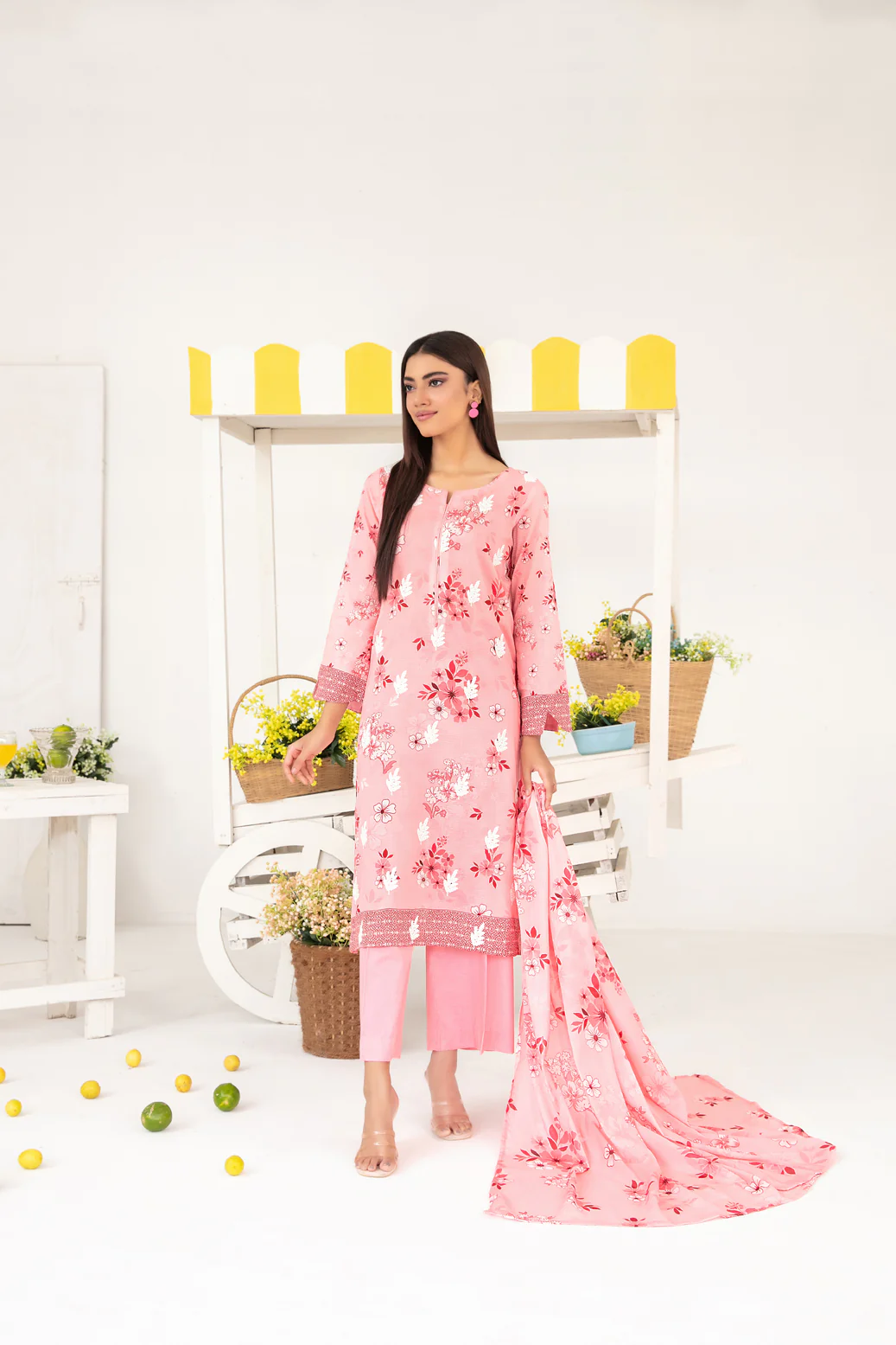 Ilfa 3pcs Un-Stitched Emb Printed Lawn [D-4096]