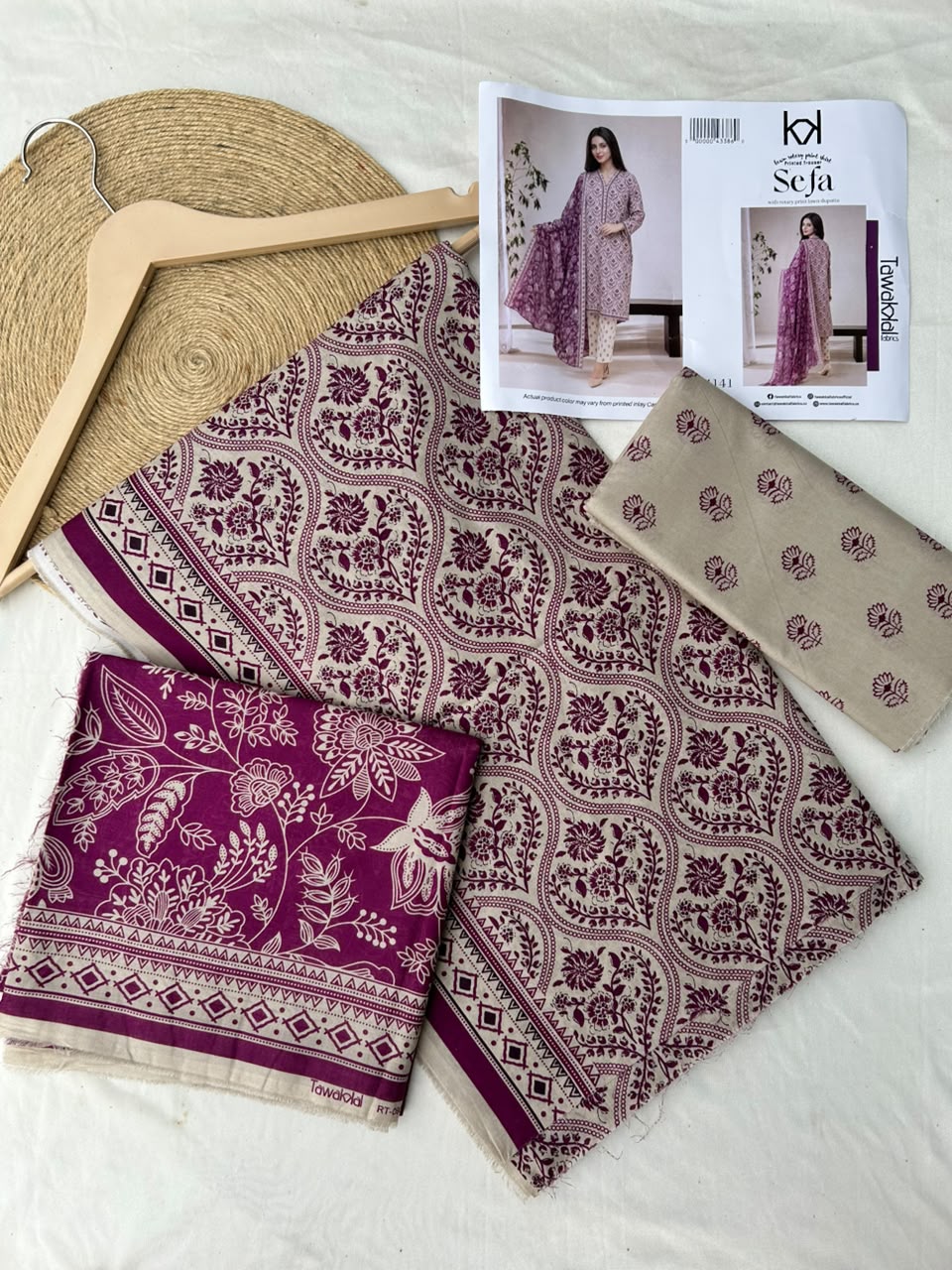 Sefa 3pcs Un-Stitched Printed Lawn [D-4141] - Image 2