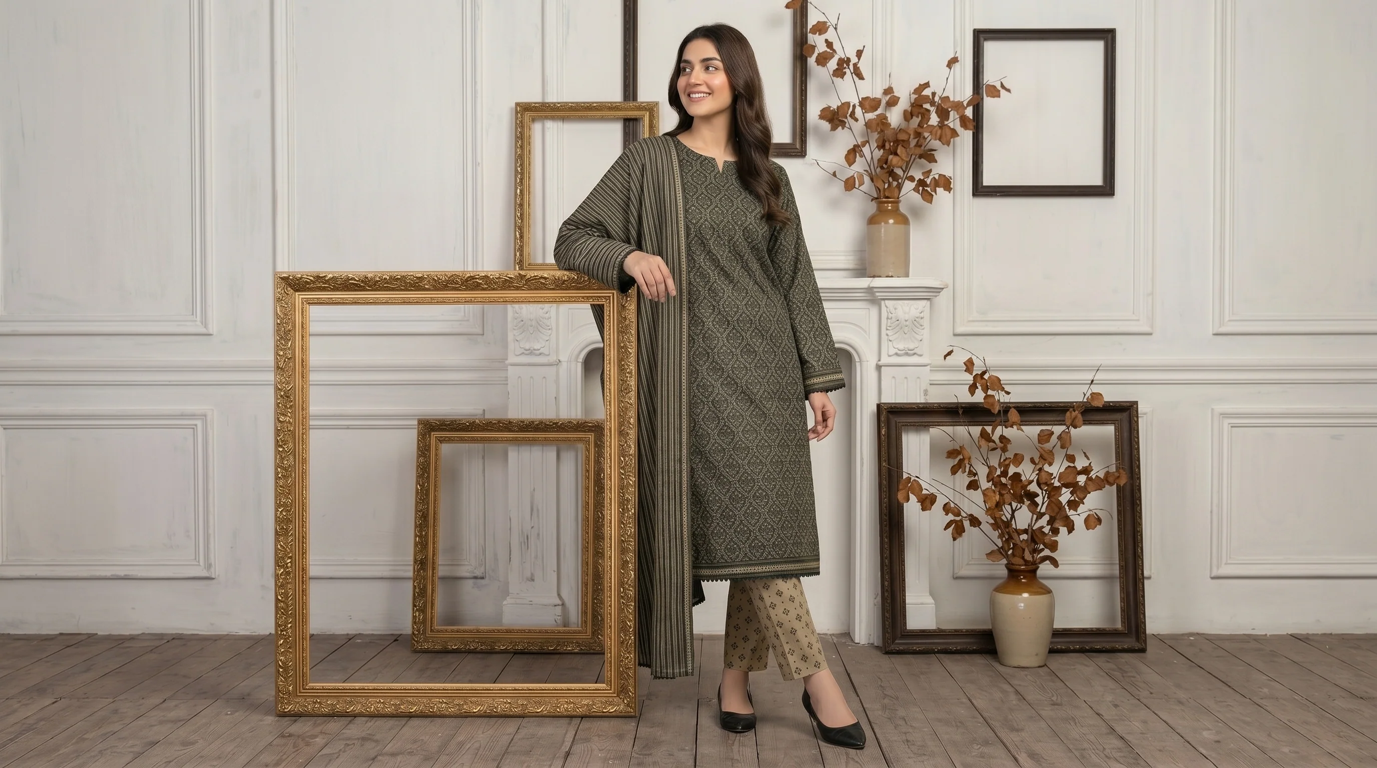 Mishaal Vol-2 Stitched Printed Lawn [D-4144] - Image 3