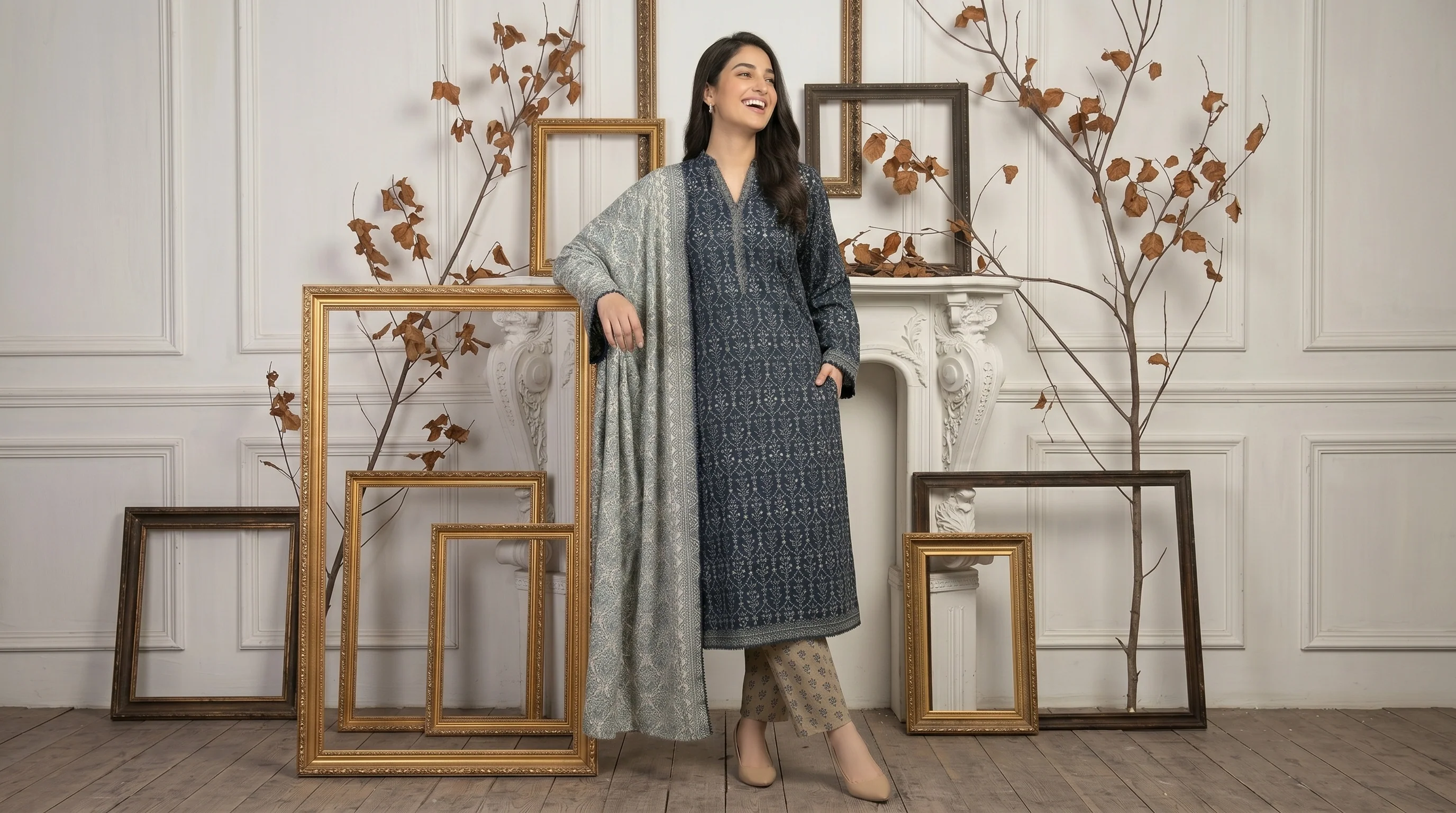 Mishaal Vol-1 Stitched Printed Lawn [D-4148] - Image 2