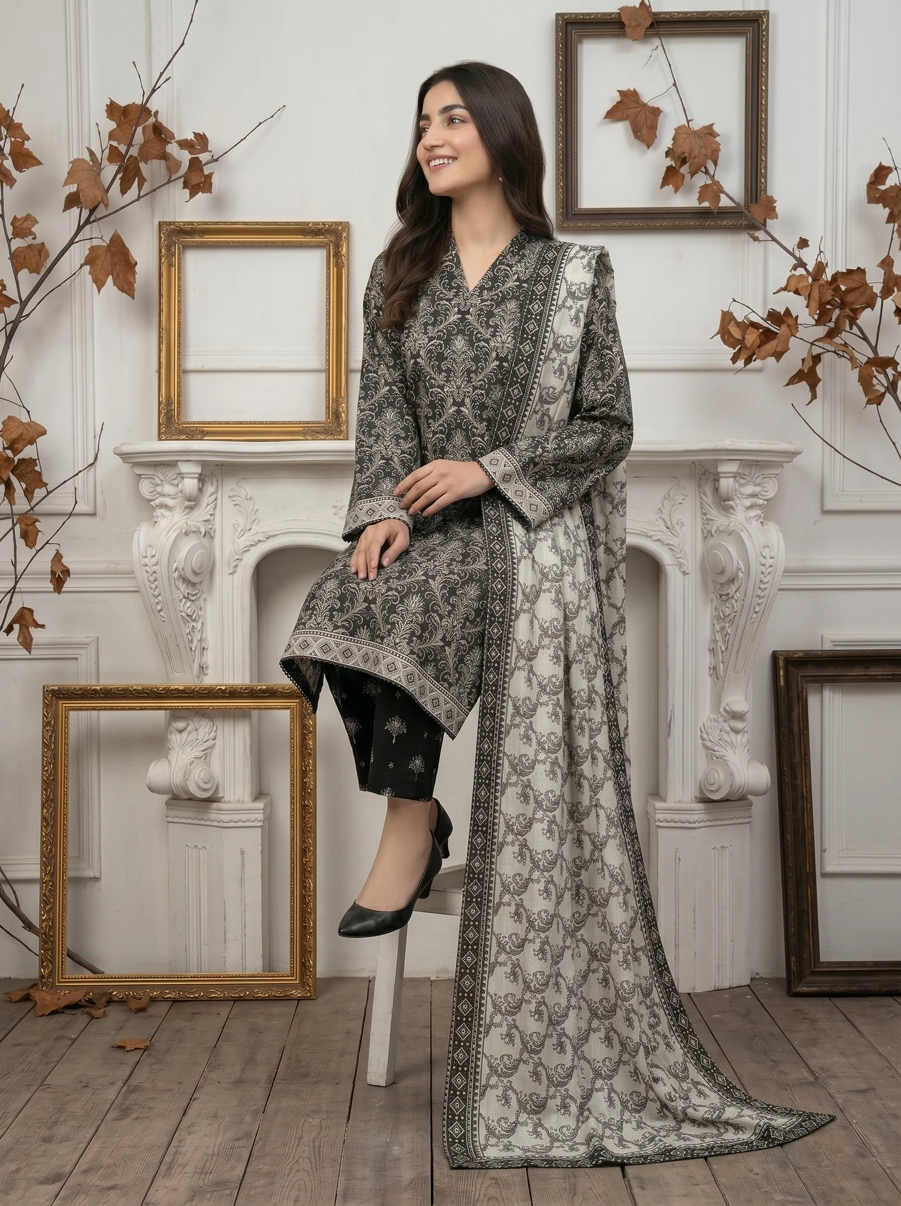Mishaal Vol-1 Stitched Printed Lawn [D-4149] - Image 3