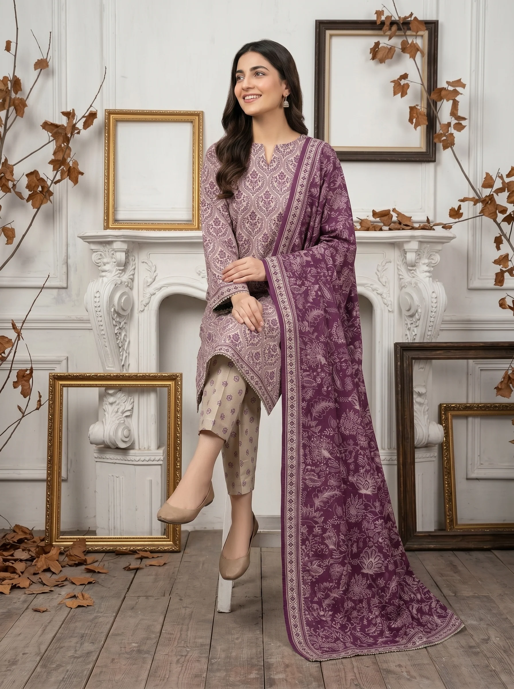 Mishaal Vol-2 Stitched Printed Lawn [D-4151] - Image 2