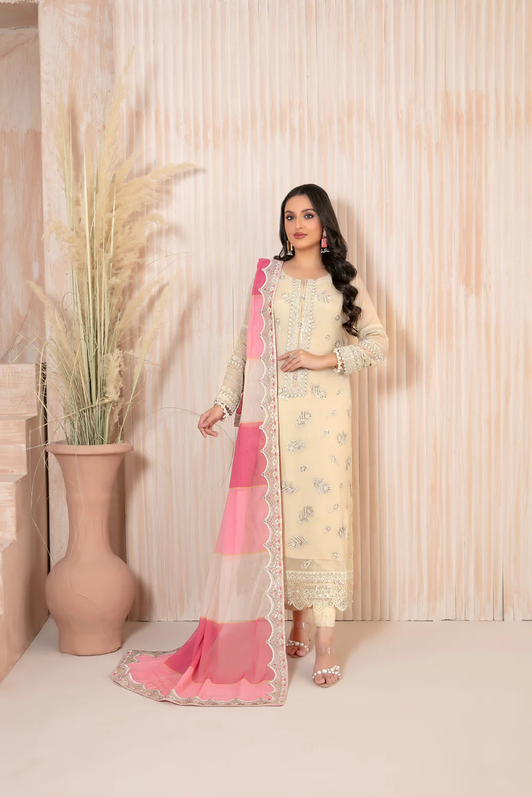 Lashkara 3pcs Semi-Stitched Fancy Emb Chiffon [D-4286]