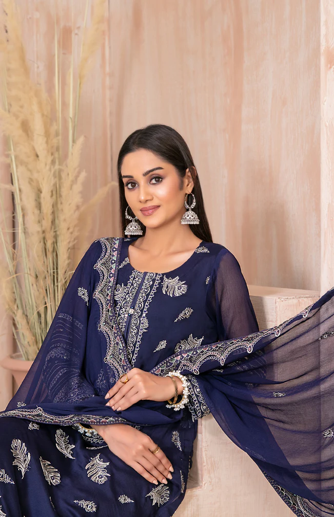 Lashkara 3pcs Semi-Stitched Fancy Emb Chiffon [D-4286] - Image 2