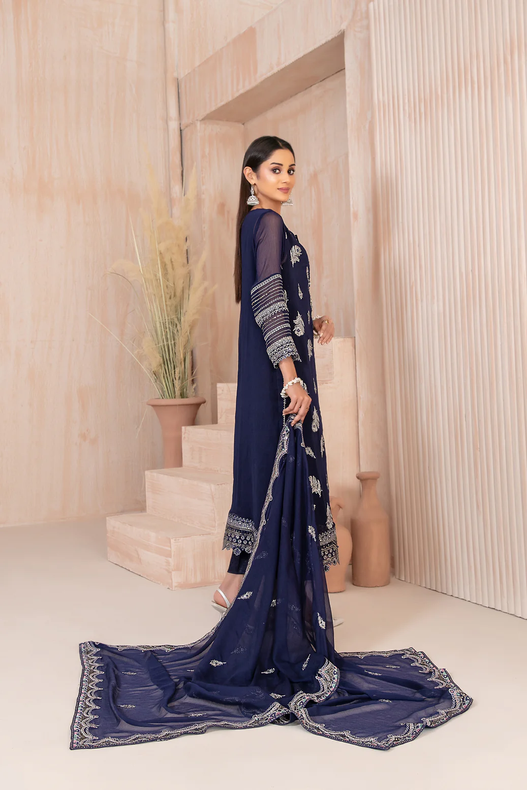 Lashkara 3pcs Semi-Stitched Fancy Emb Chiffon [D-4286] - Image 3