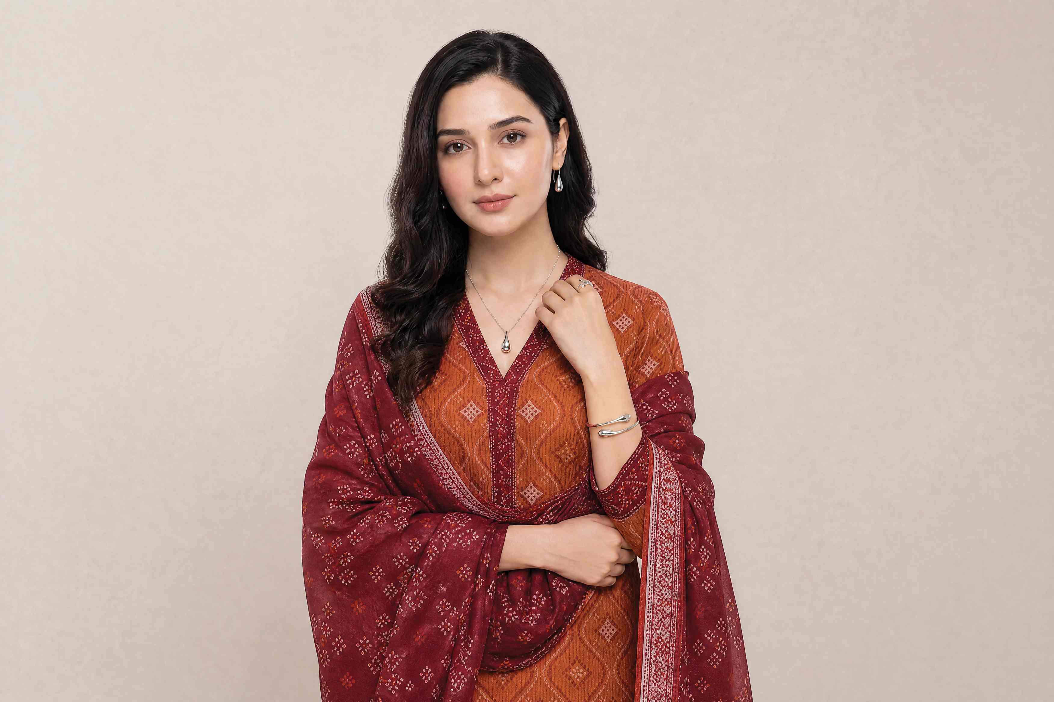 Melis 3pcs Un-Stitched Printed Lawn [D-4572] - Image 4