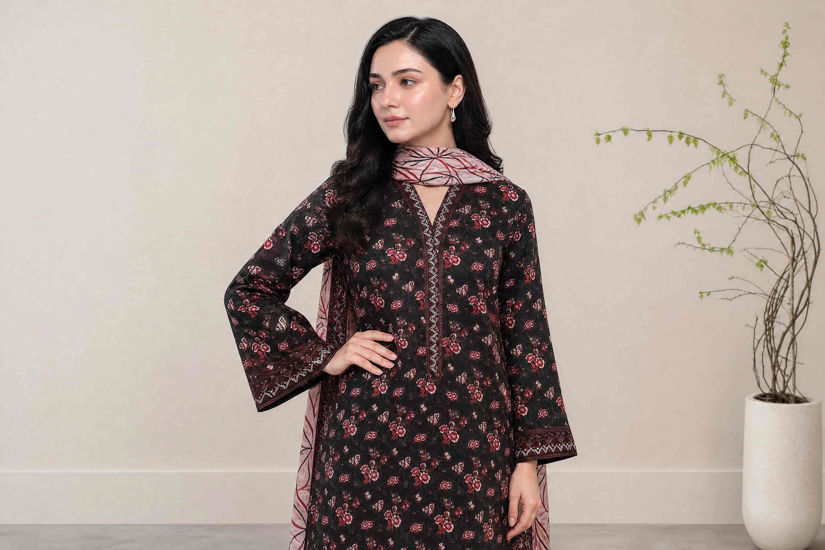 Melis 3pcs Un-Stitched Printed Lawn [D-4575] - Image 4