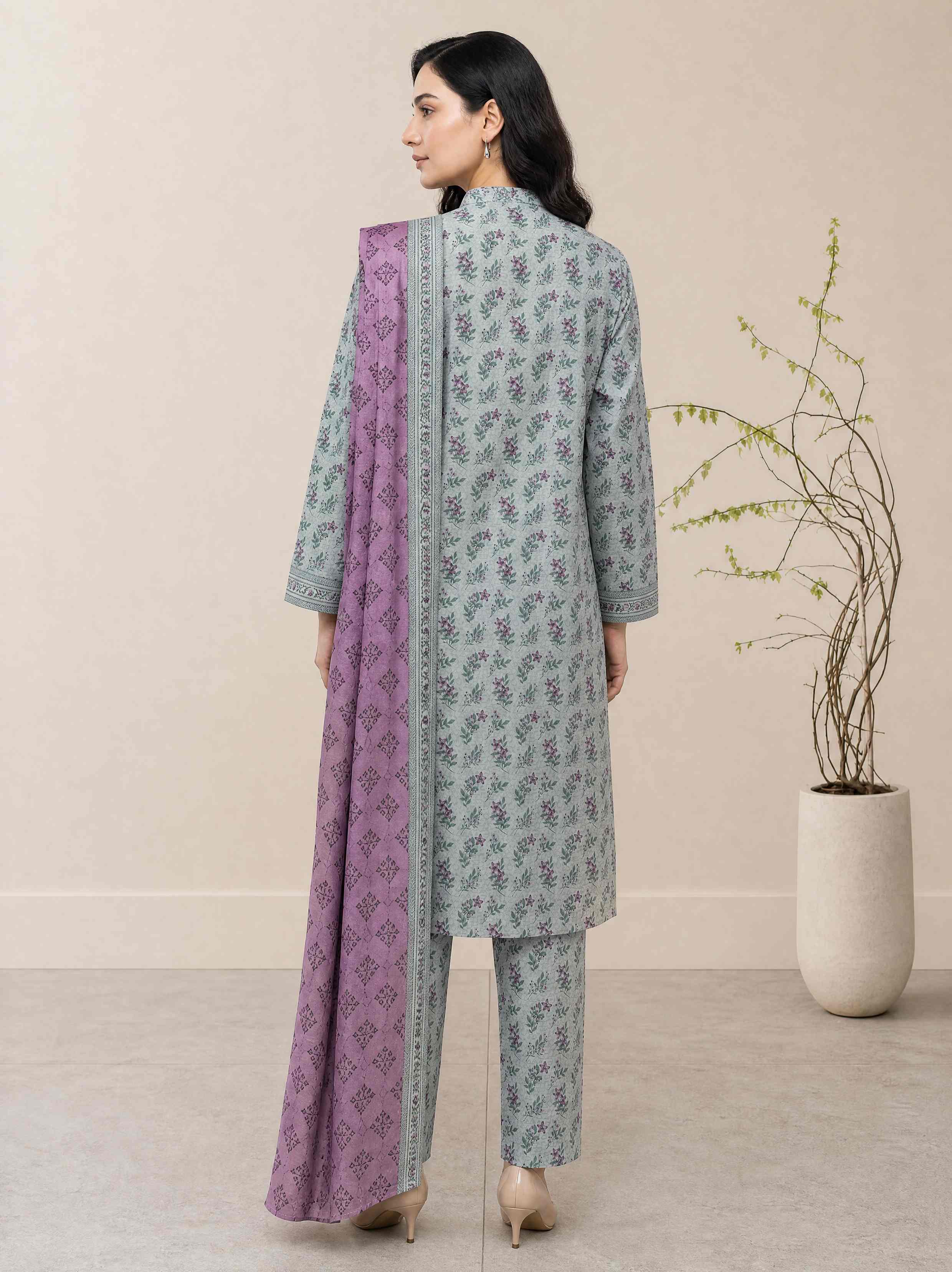 Melis 3pcs Un-Stitched Printed Lawn [D-4576] - Image 3