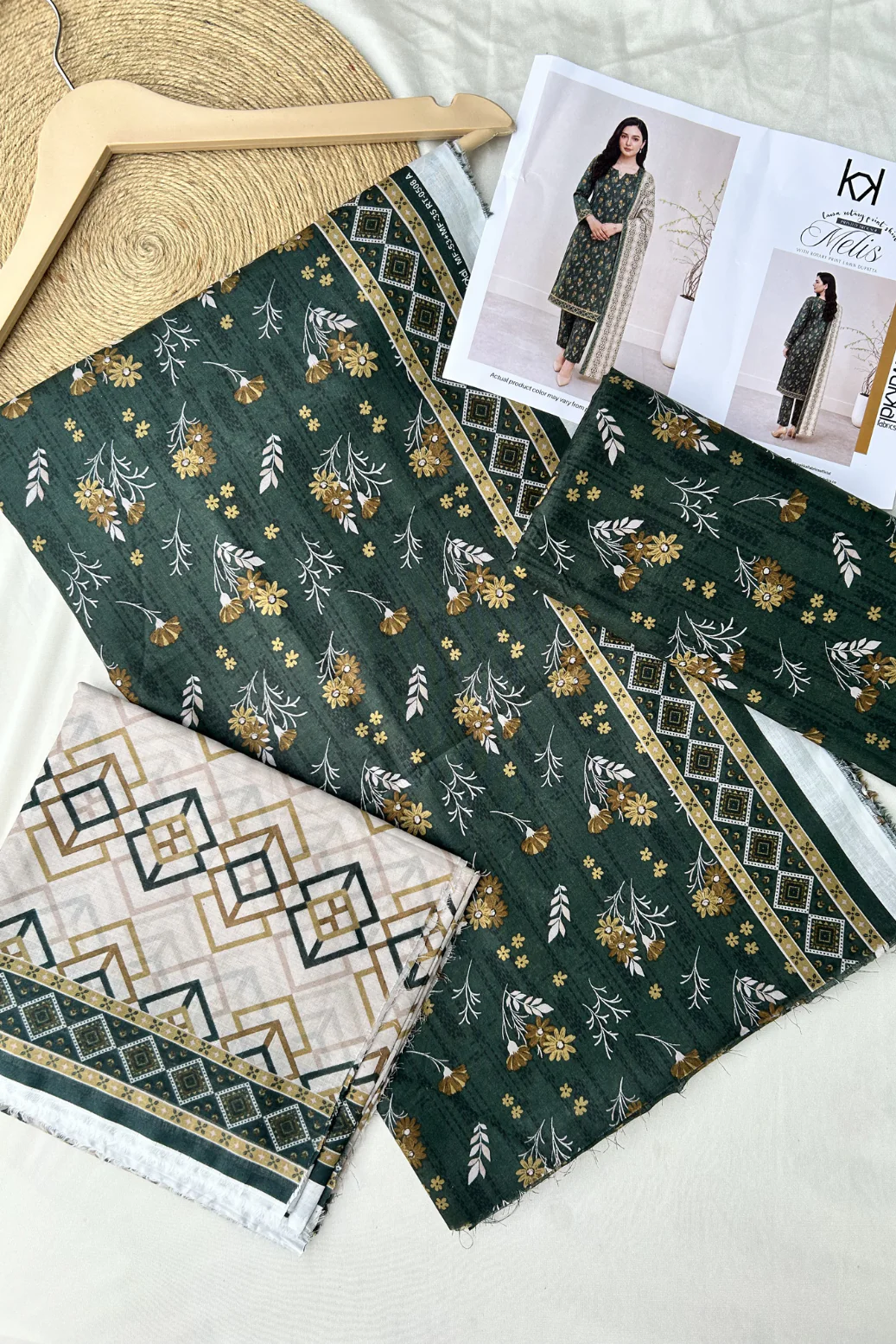 Melis 3pcs Un-Stitched Printed Lawn [D-4580] - Image 2