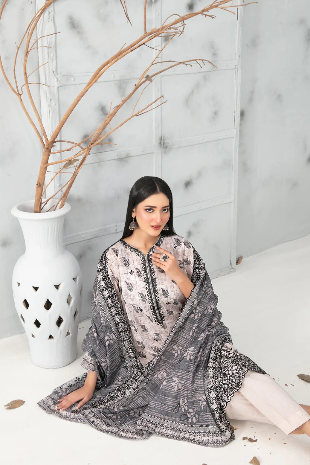 Shahla 3pcs Un-Stitched Emb Printed Lawn [D-4976-A] - Image 3