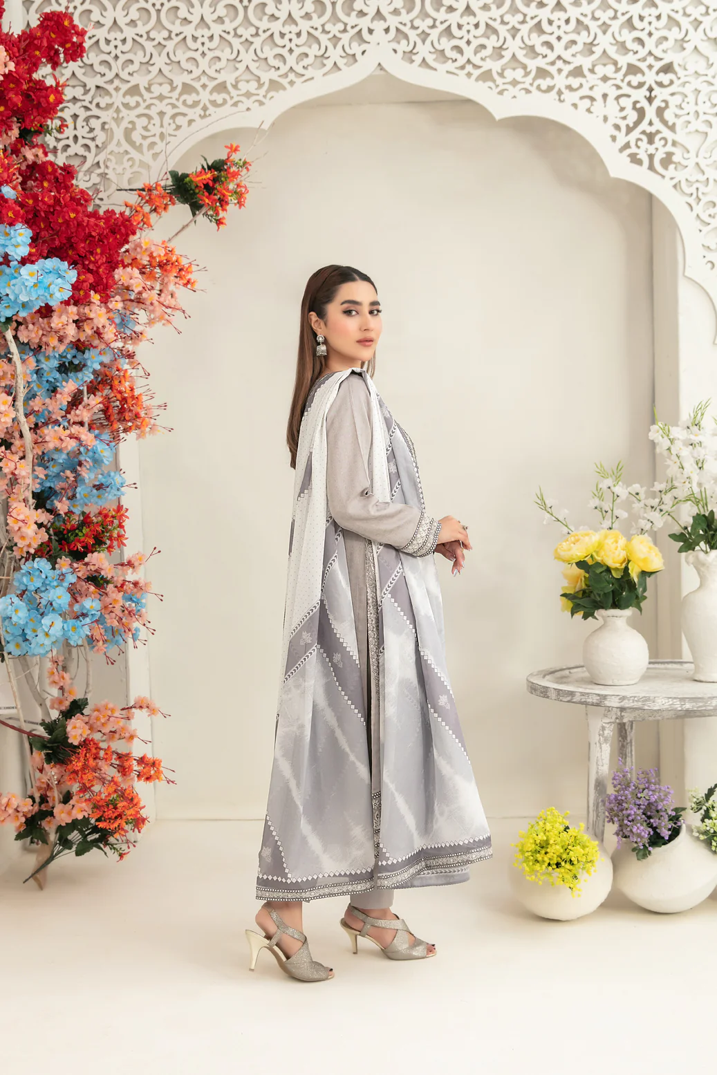 Ziya 3pcs Semi-Stitched Emb Viscose [D-5253] - Image 2